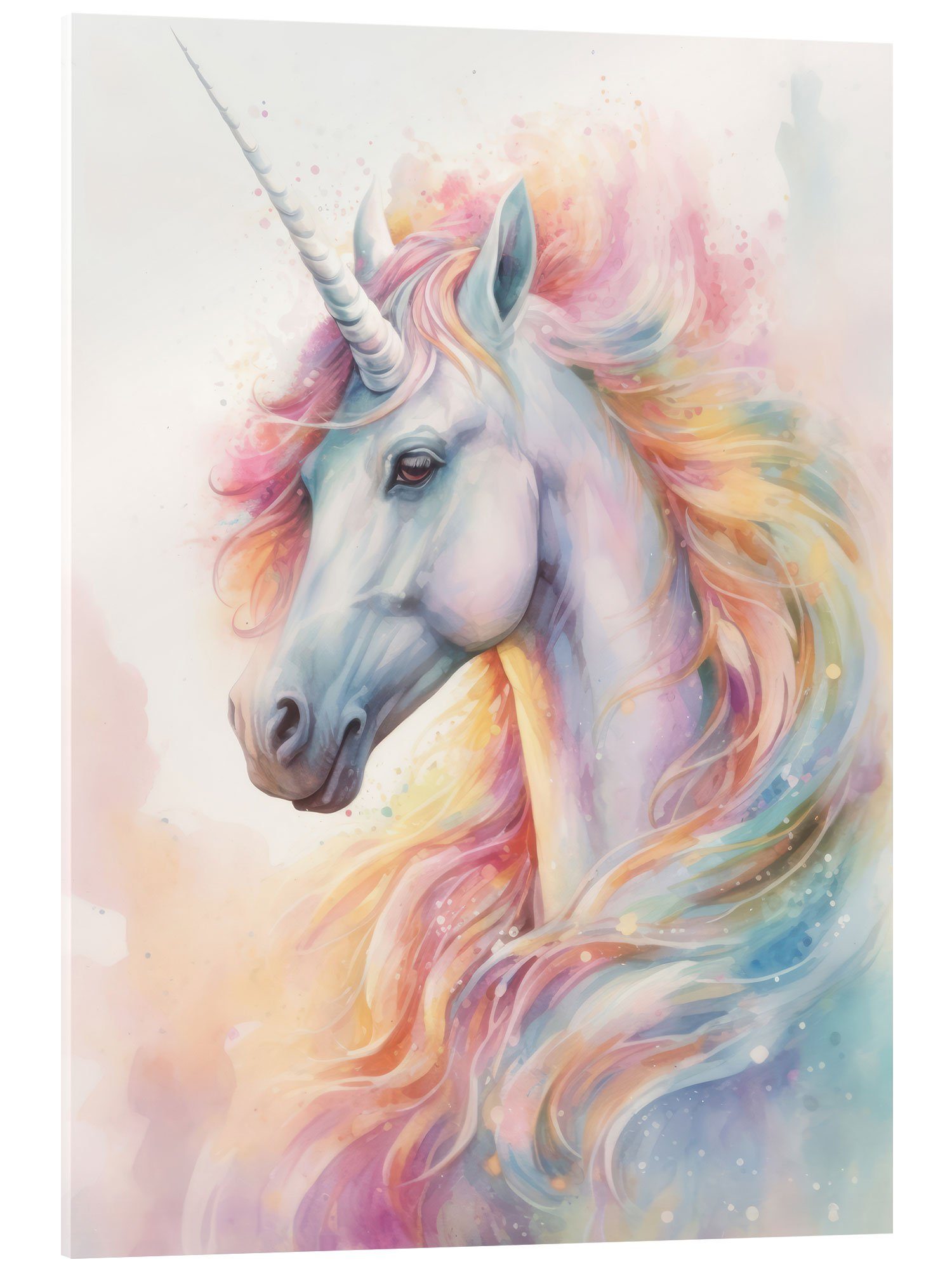 Posterlounge Wandbild Zauberhaftes Einhorn aus dem Regenbogenland, Dolphins DreamDesign, erhältlich als Poster, Leinwandbild, Wandsticker oder Acrylglasbild