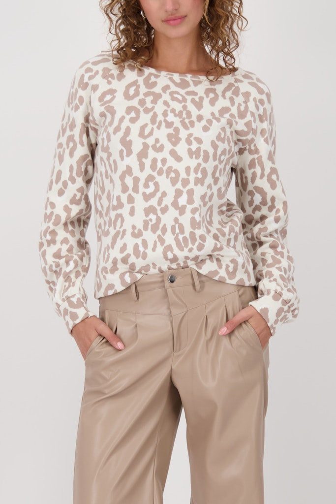 Monari Rundhalspullover 808961 Leopardenmuster günstig online kaufen