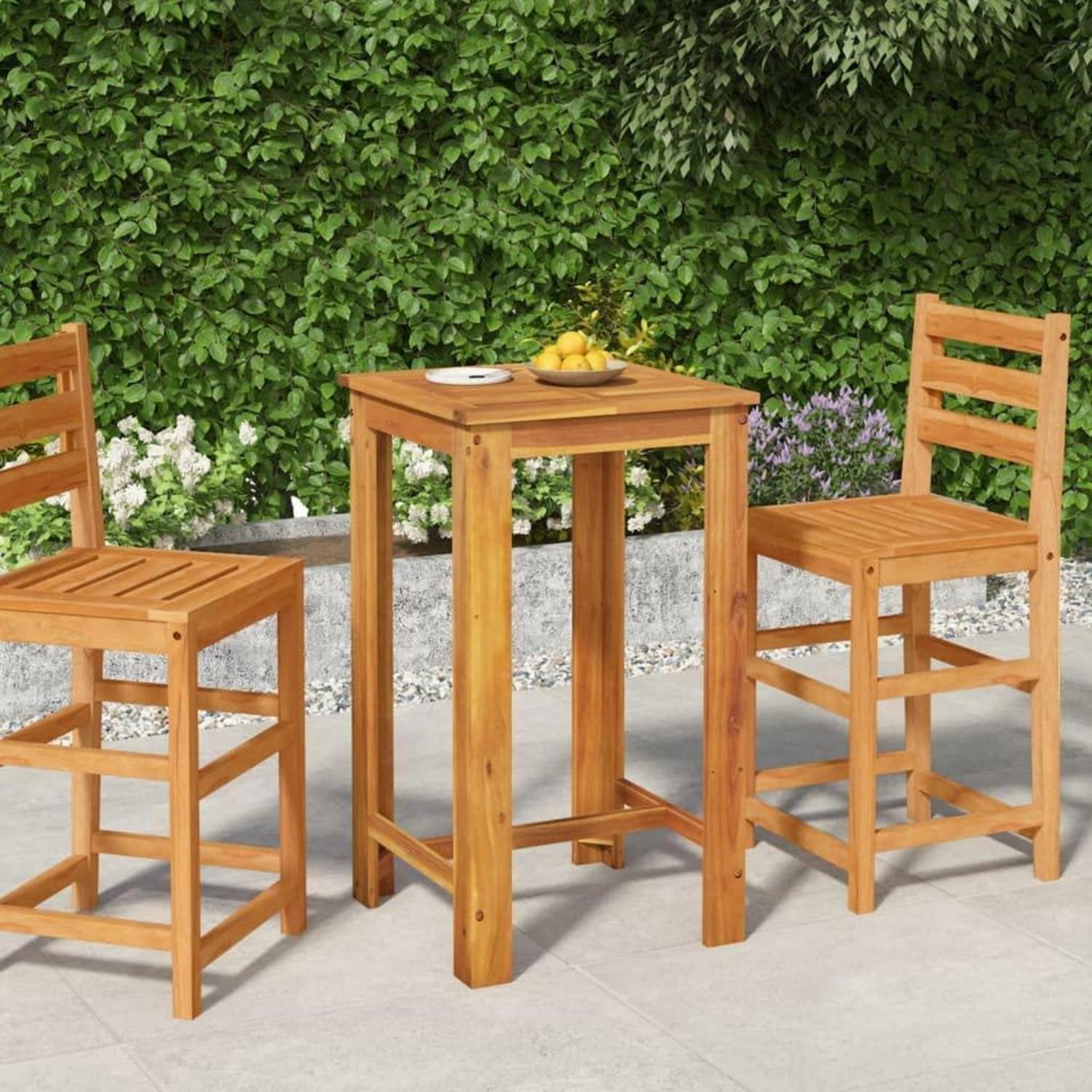 LuxusKollektion Bartisch Garten Bartisch Massivholz Akazie 60x60x105cm (1-St)