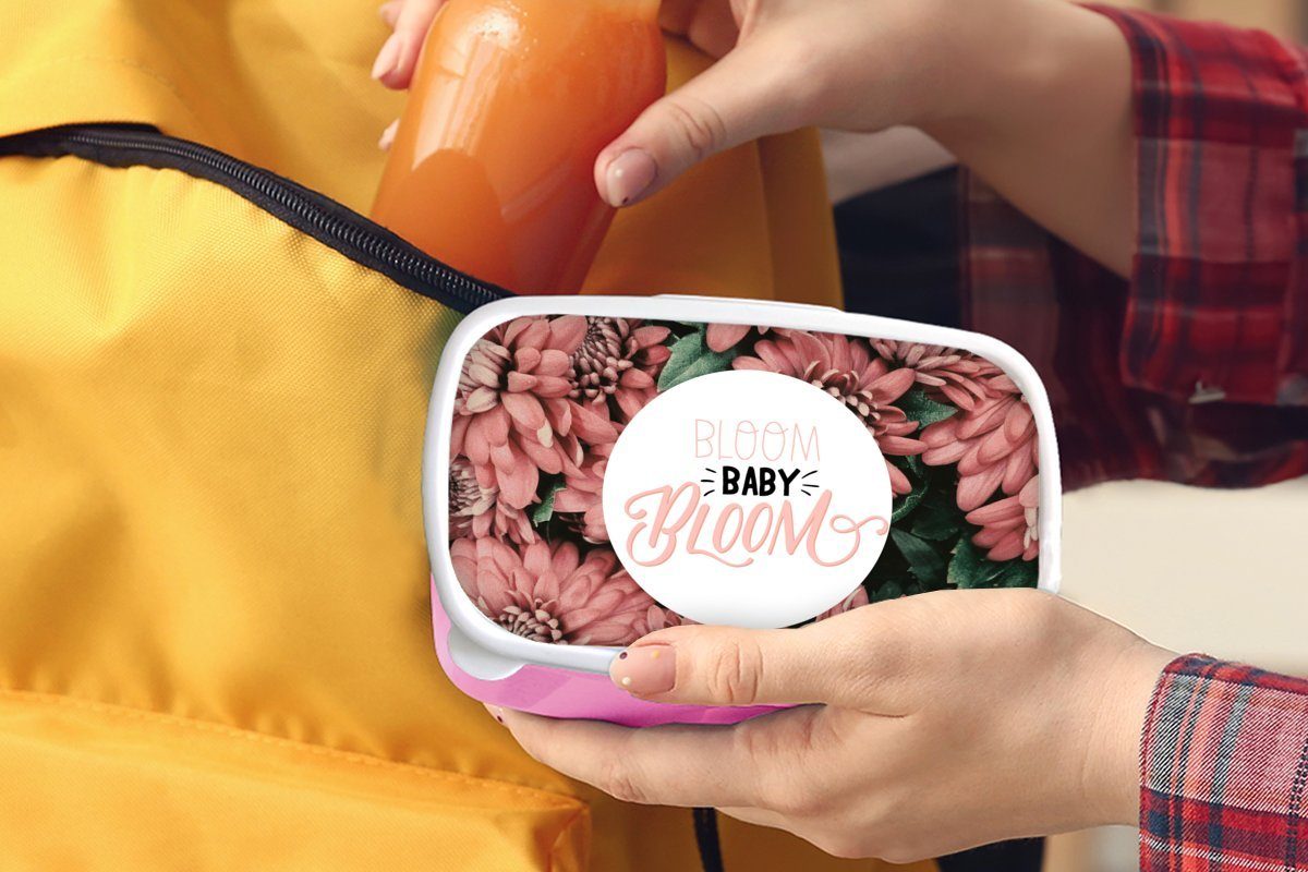 - Snackbox, (2-tlg), Lunchbox Kinder, Zitate, Erwachsene, MuchoWow Brotbox Brotdose rosa Sprichwörter bloom' Bloom Mädchen, Kunststoff, Kunststoff - baby für