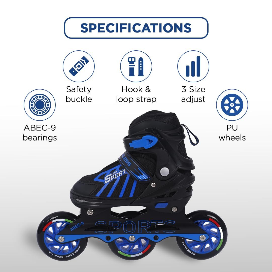 Endless Inlineskates EL1031 Inline Skates Aluminium-Chassis, 100 mm PU Rollen, ABEC-9-Lager, (1 Paar Inline-Skate-Schuhe, Indoor und Outdoor), Einstellbare Schlittschuhe