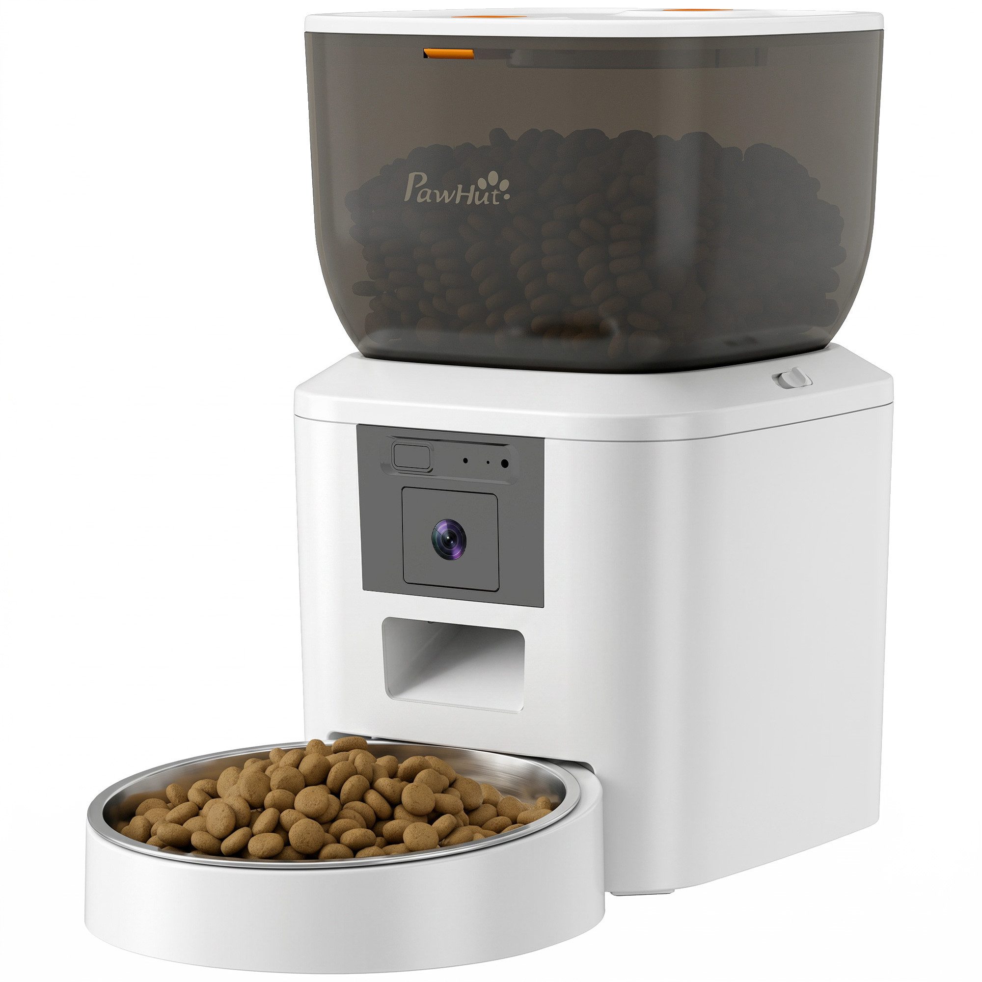 PawHut Katzen-Futterautomat Katzenfutter Automat Katen Futterspende rmit Kamera und App-Steuerung, 4L Fassungsvermögen, 1–10 Mahlzeiten pro Tag, Zwei-Wege-Audio