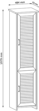 Feldmann-Wohnen Kleiderschrank Orient (1-St) Lamellentüren 48,4cm 2-türig weiß Landhaus Stil
