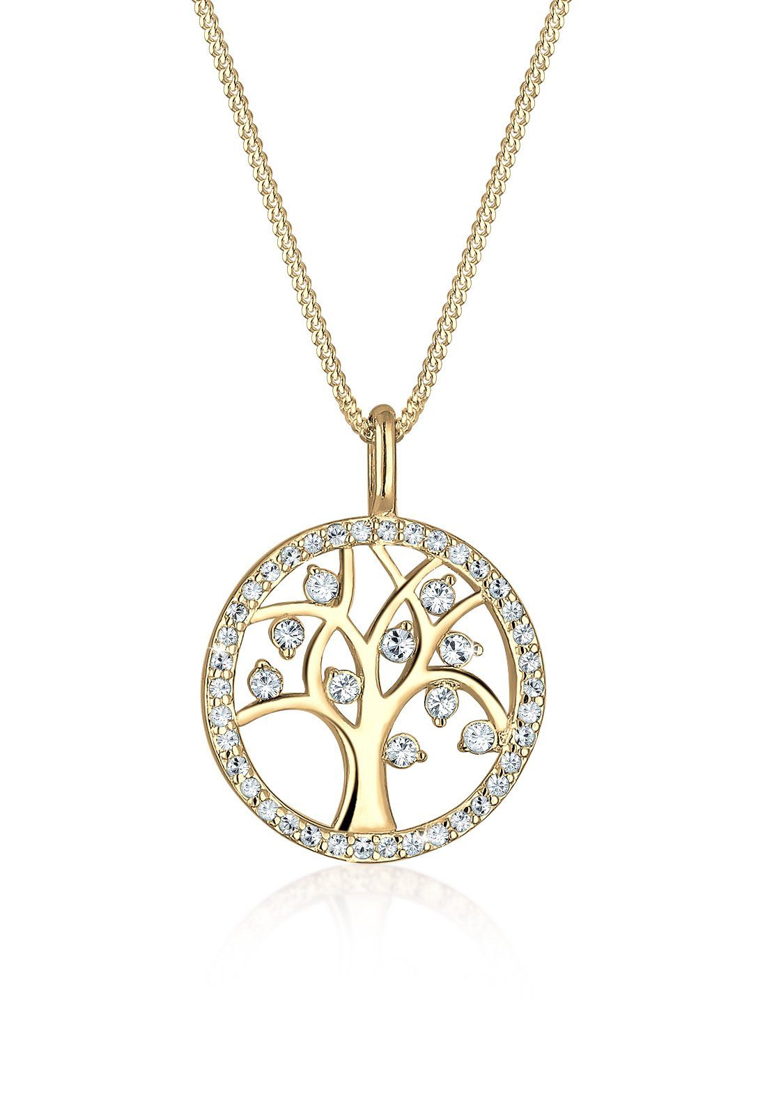 Collierkettchen Lebensbaum mit Kristallen von Swarovski® 925 Silber