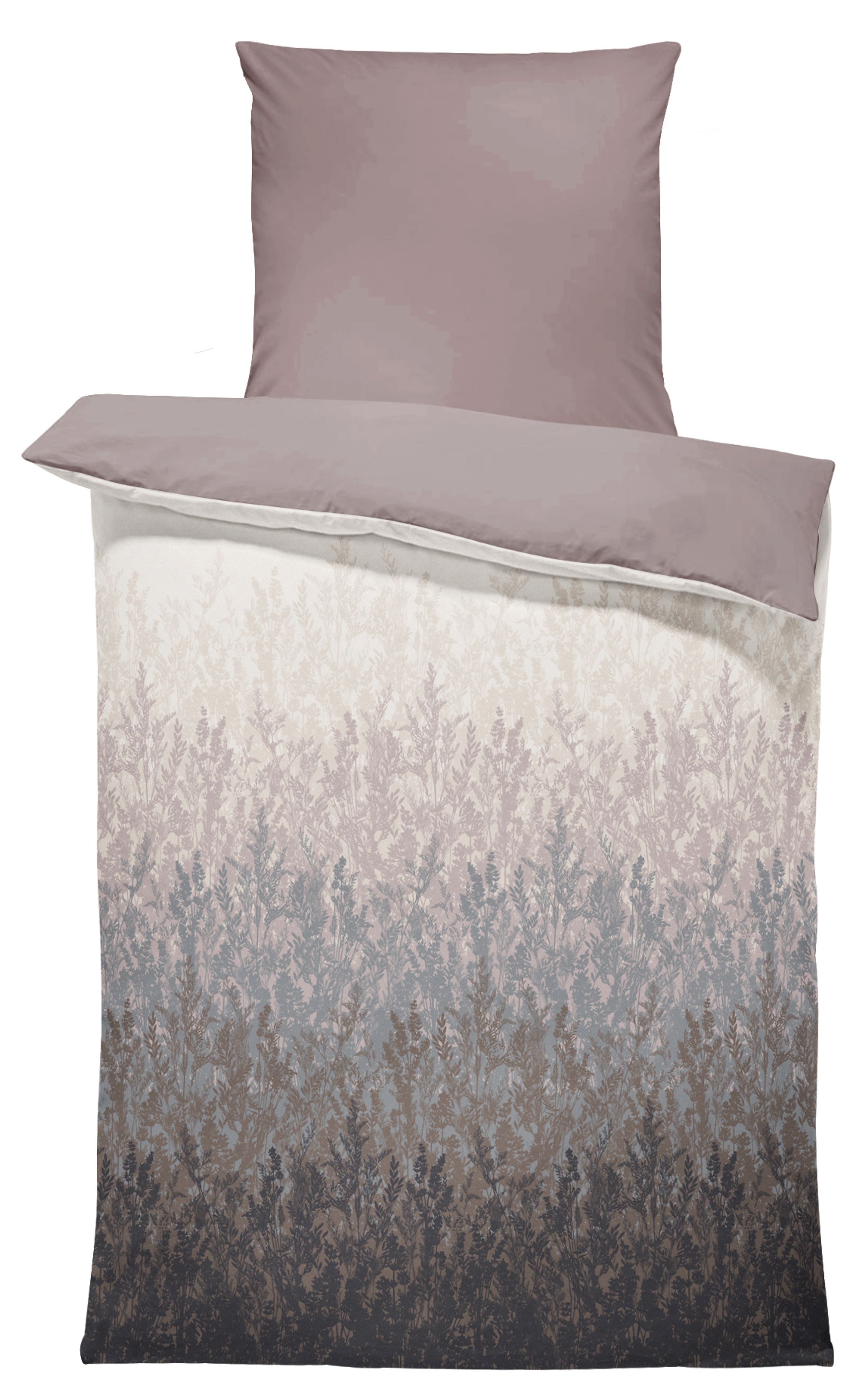 One Home Bettwäsche Natur, Renforcé, 2 teilig, modern Naturmuster, Wende
