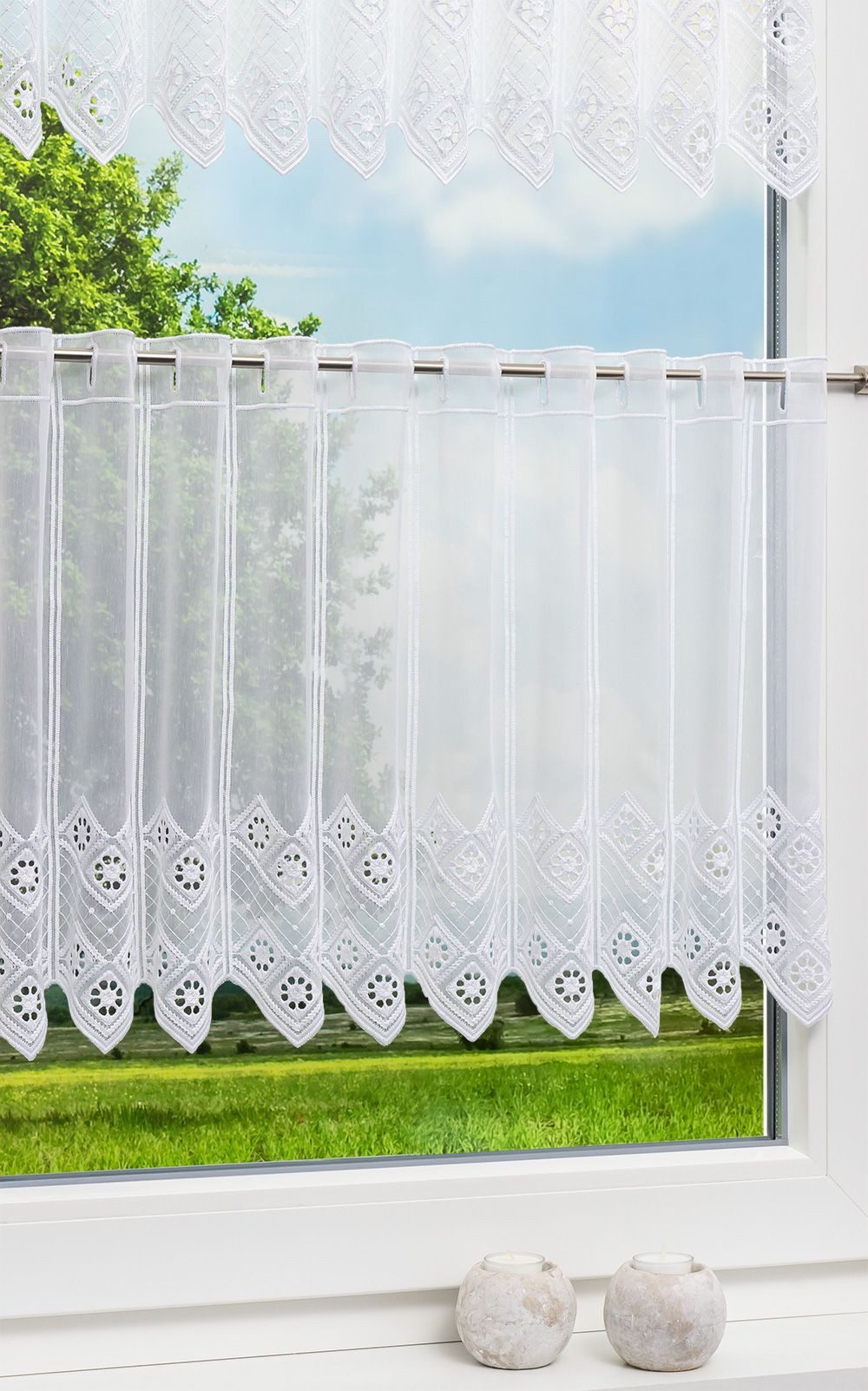 LYSEL® Scheibengardine Rautendesign (1 St), transparent, HxB 30x44cm günstig online kaufen