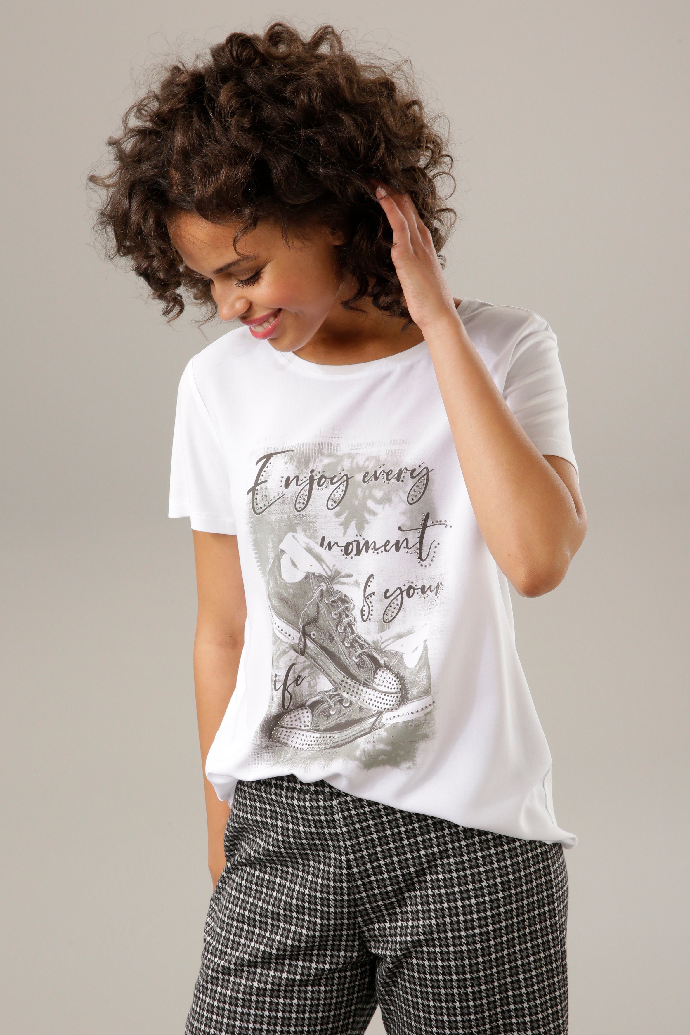 Aniston CASUAL Shirtbluse mit Glitzersteinchen verzierter günstig online kaufen