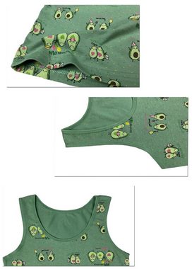 LOREZA Unterhemd 5er Set Mädchen Unterhemden - Avocado - Bunt (Set, 5-St)