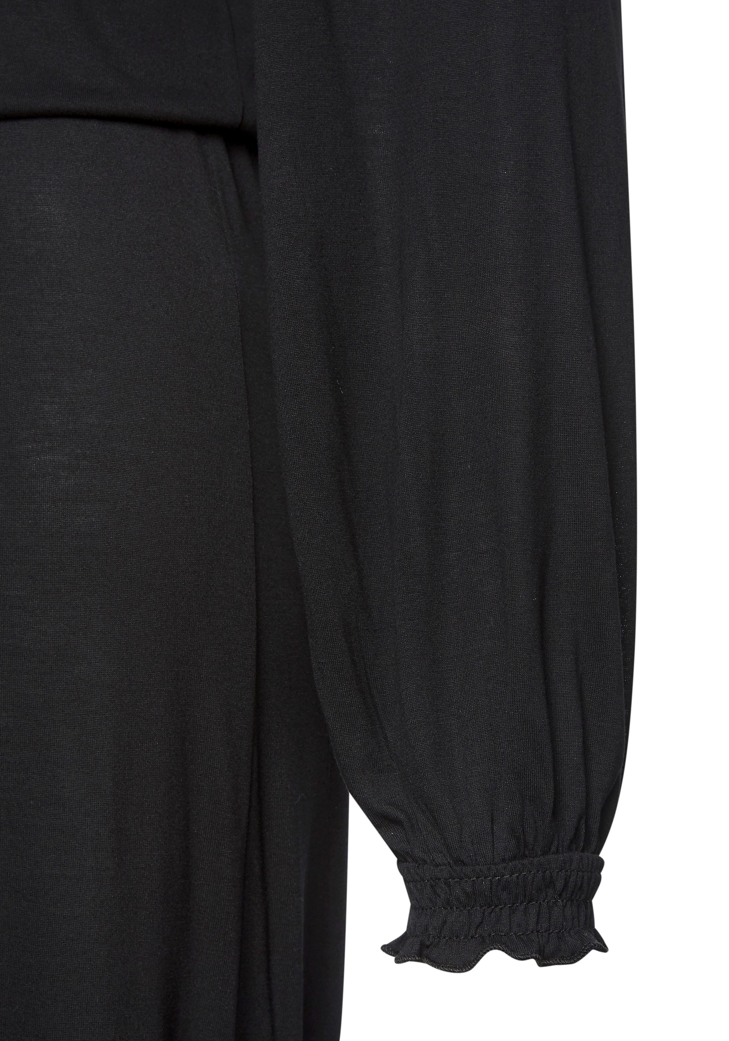 LASCANA Maxikleid mit seitlichem Schlitz, schlichtes Jerseykleid, Basic