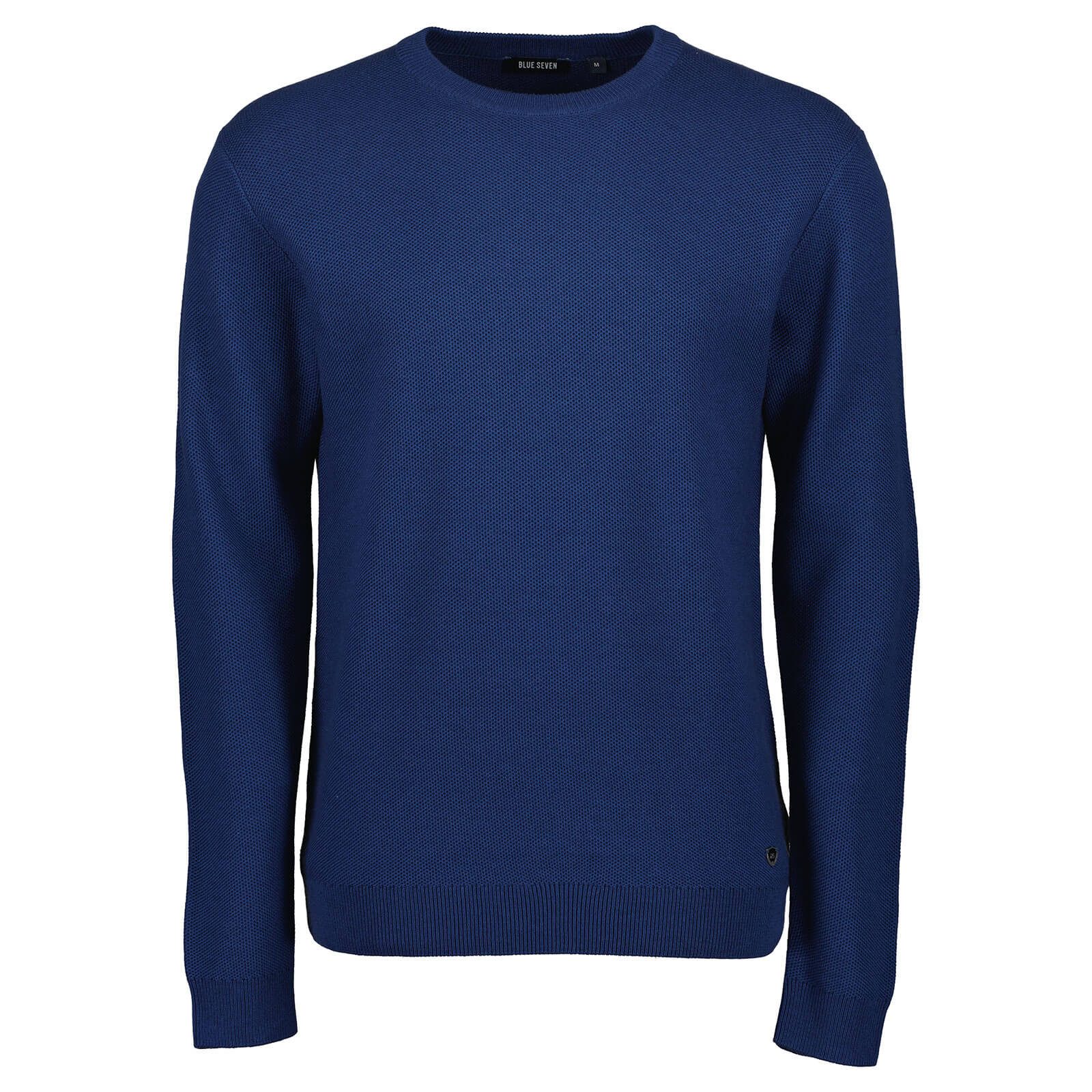 Blue Seven Rundhalspullover 327061 Herren Pullover Uni mit Rundhalsausschnitt - Sweatshirt Strickpullover