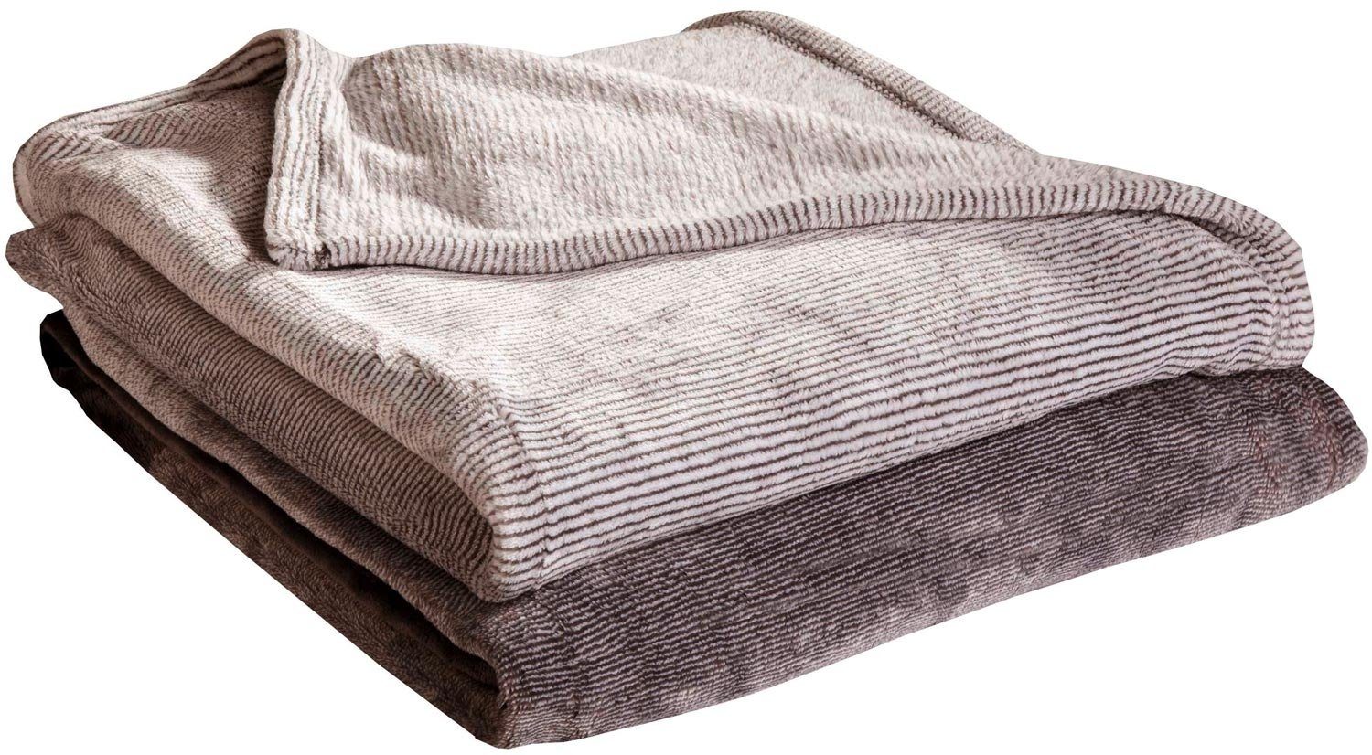 x NOVA Polyester, Flanell, NADESHA, Braun, 200 150 casa cm, Wohndecke