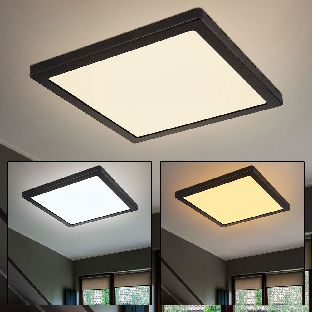 GLOBO LIGHTING LED Deckenleuchte, LED-Leuchtmittel fest verbaut, Warmweiß, Neutralweiß, Tageslichtweiß, Deckenleuchte Deckenpanel Wohnzimmerlampe LED CCT schwarz