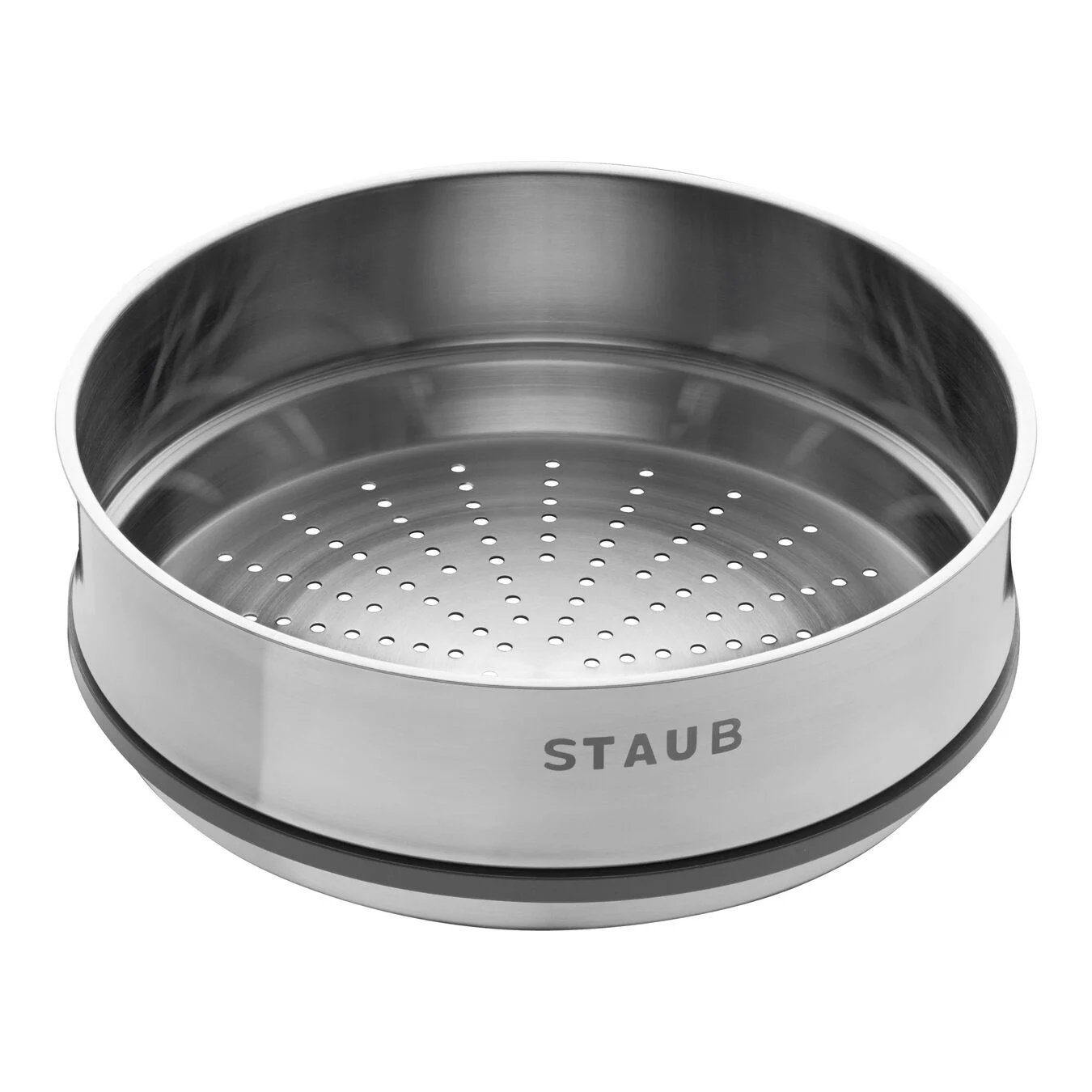 Gemüsetopf Staub Dämpfeinsatz, rund 24 cm Edelstahl Silber starke Silikondichtung