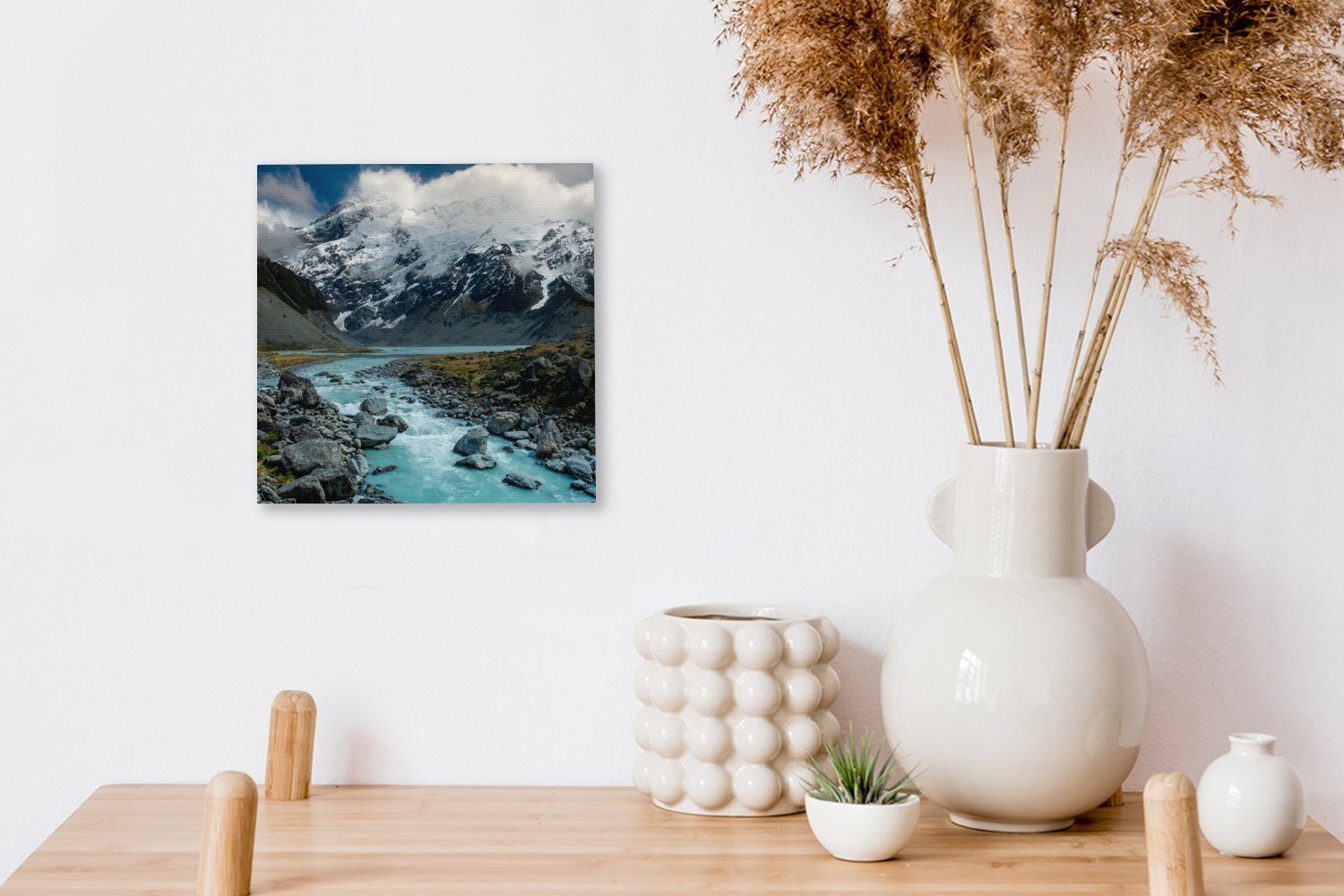Wohnzimmer Leinwandbild - Fluss Schlafzimmer Bilder OneMillionCanvasses® für Neuseeland Leinwand St), - (1 Berg,