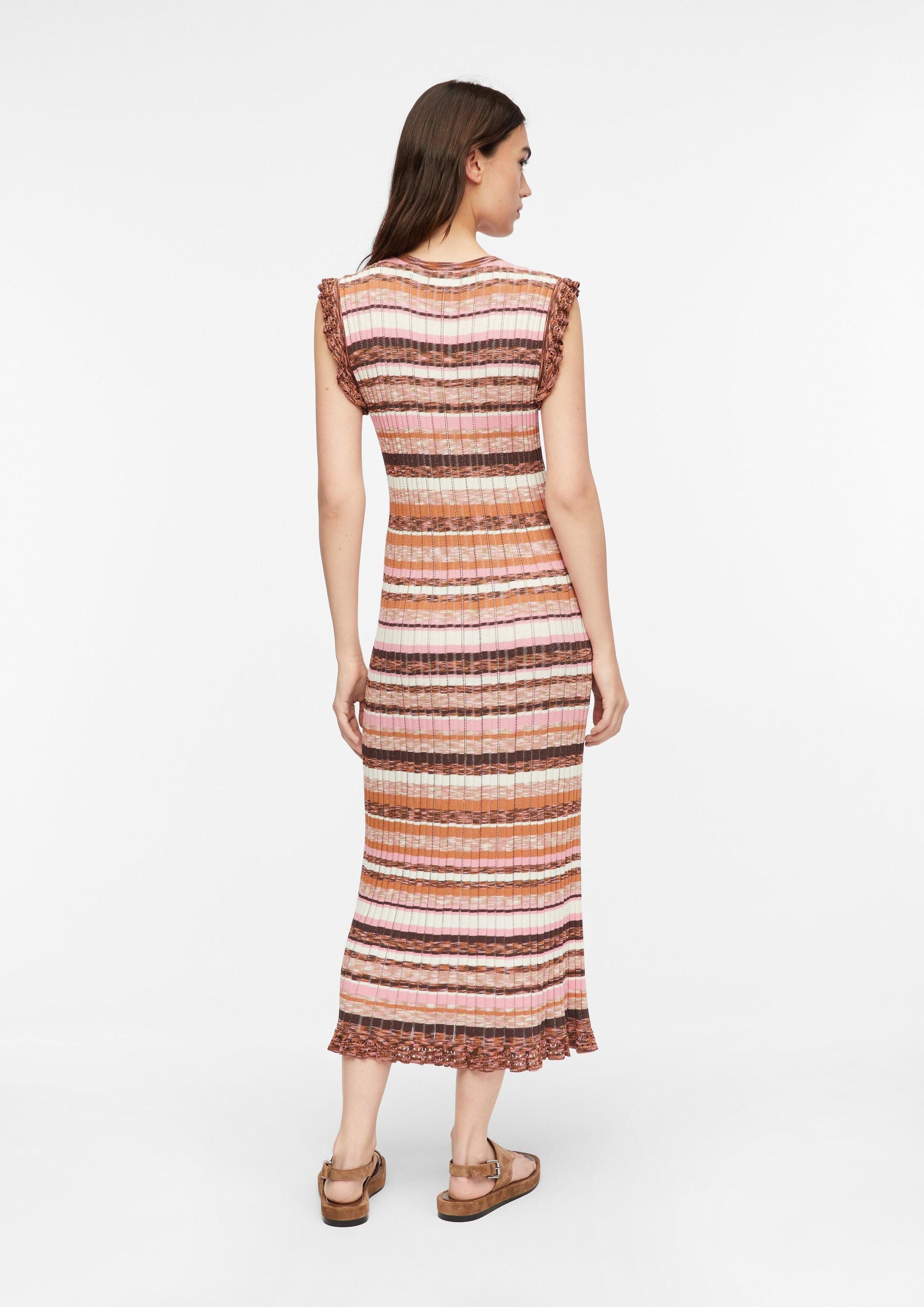comma Midikleid Kleid Midikleid aus Ajourstrick