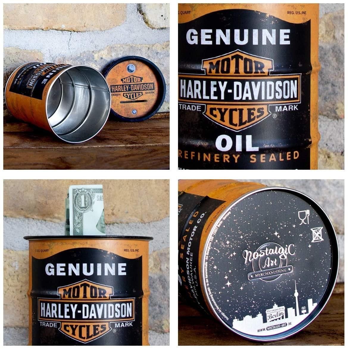 Nostalgic-Art Spardose Metall Spardose Sparbüchse Sparschwein- Harley-Davidson Oil – Bild 4 von 5