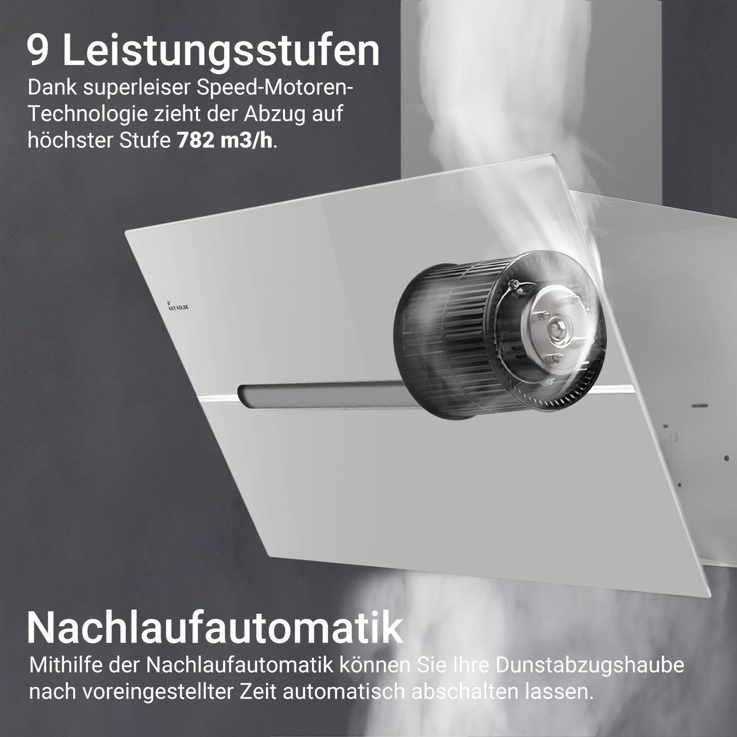 KKT KOLBE Wandhaube Dunstabzugshaube 60cm ECCO6005WM RGBW Ambientebeleuchtung Kopffrei / 60cm / Smarte WiFi-App / Weiß / Glas / Schräghaube – Bild 4 von 5