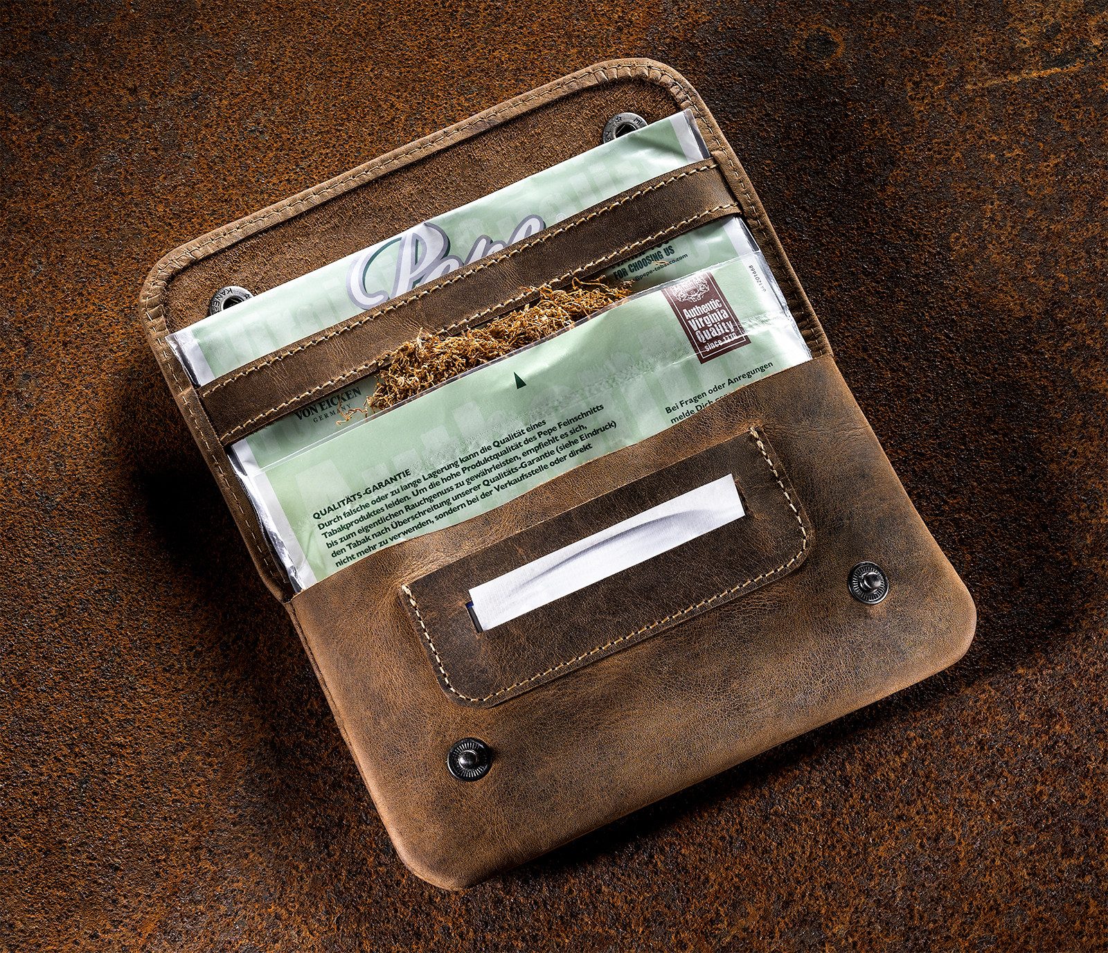 GASOLINE BANDIT® Tabakbeutel aus Echtleder im vintage used Look