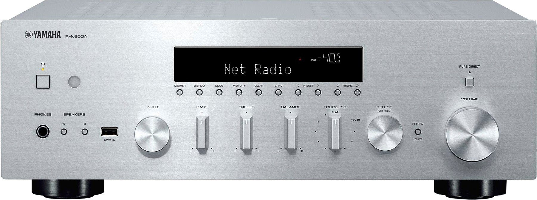 Yamaha R-N600A Netzwerk-Receiver (Bluetooth, LAN (Ethernet), (WLAN, Spotify, Amazon Music, Phono, MusicCast, TV)