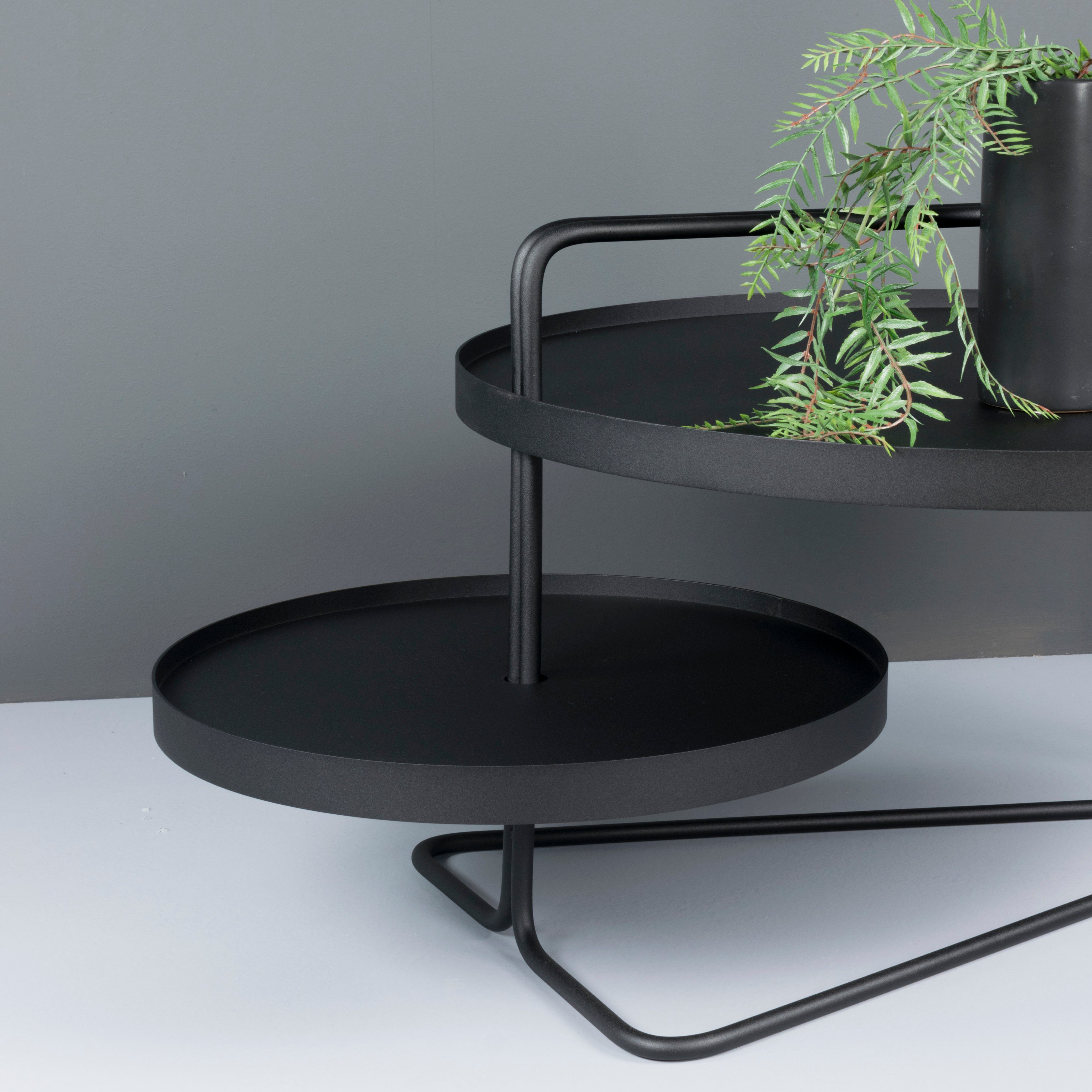 Design Torna Schwarz Beistelltisch Furniture Beistelltisch - 82,5x41x64,5cm TRITWE Torna