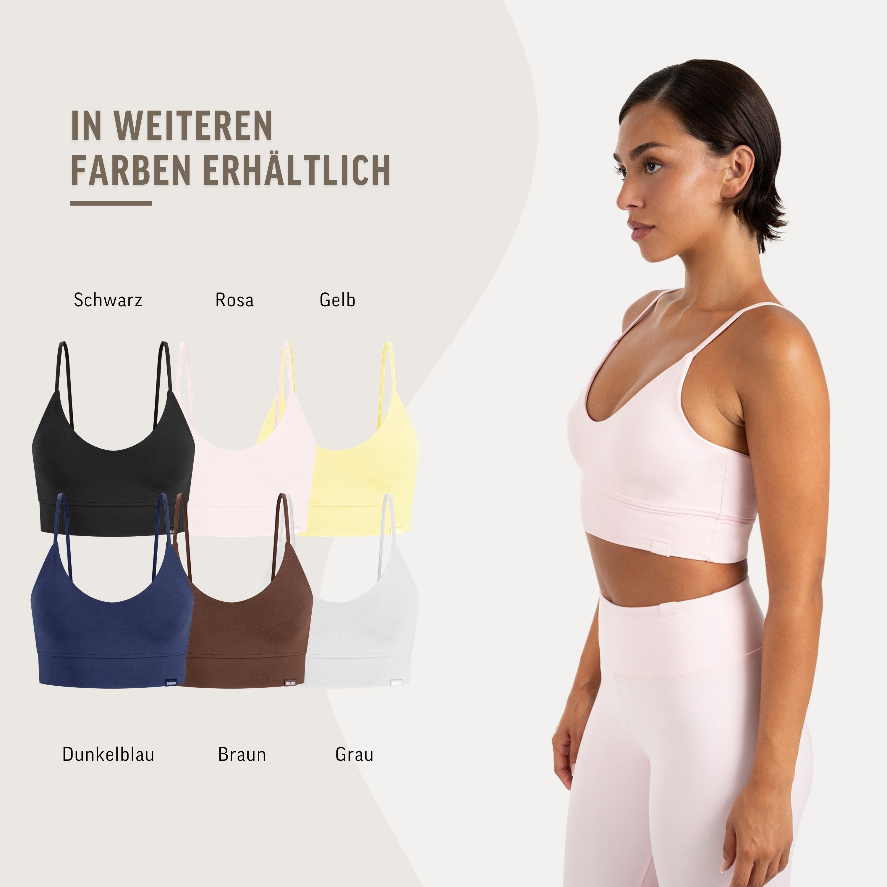 Smilodox T-Shirt Lunara Damen, Sommer Top, Shaped Fit, mit V-Ausschnitt, für Gym Shaping Fit, Stretch-Komfort, kurze Passform, V-Neck – Bild 4 von 5