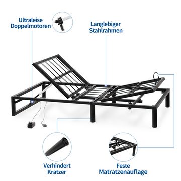 HOMALL Bettgestell Elektrisch verstellbarer Bettrahmenmit Fernbedienung schwarz