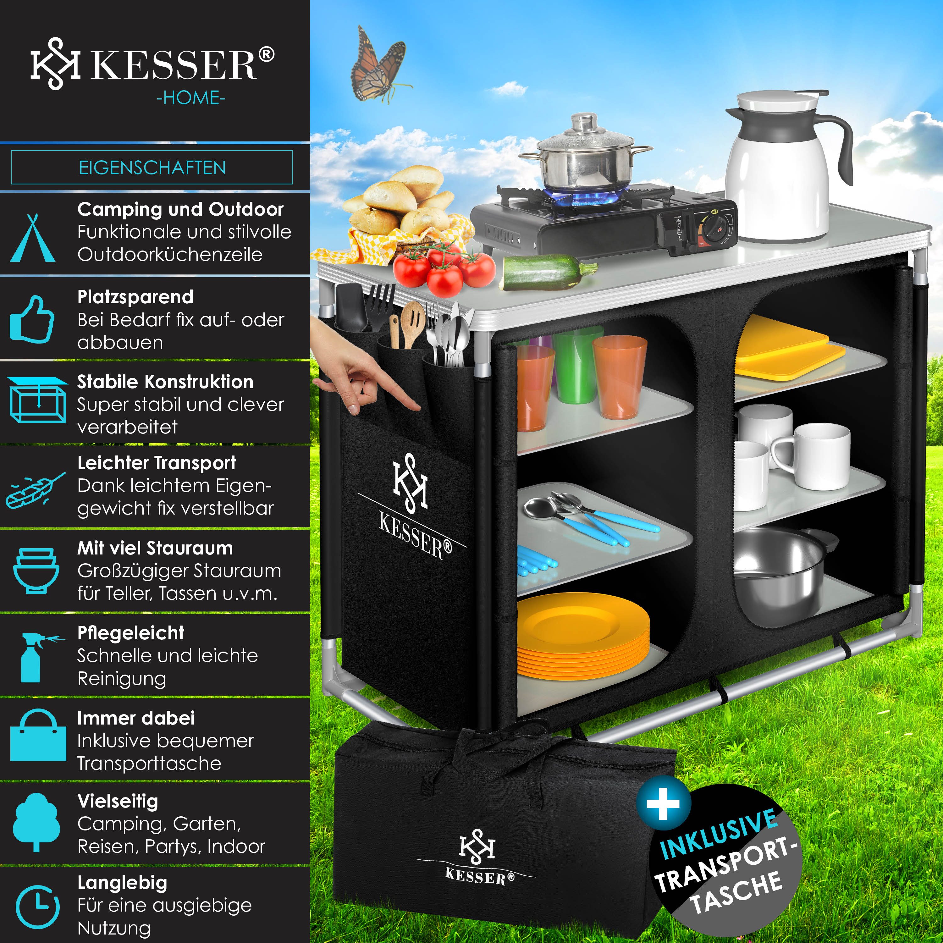 KESSER Campingschrank Campingschrank, Campingküche mit Aluminiumgestell