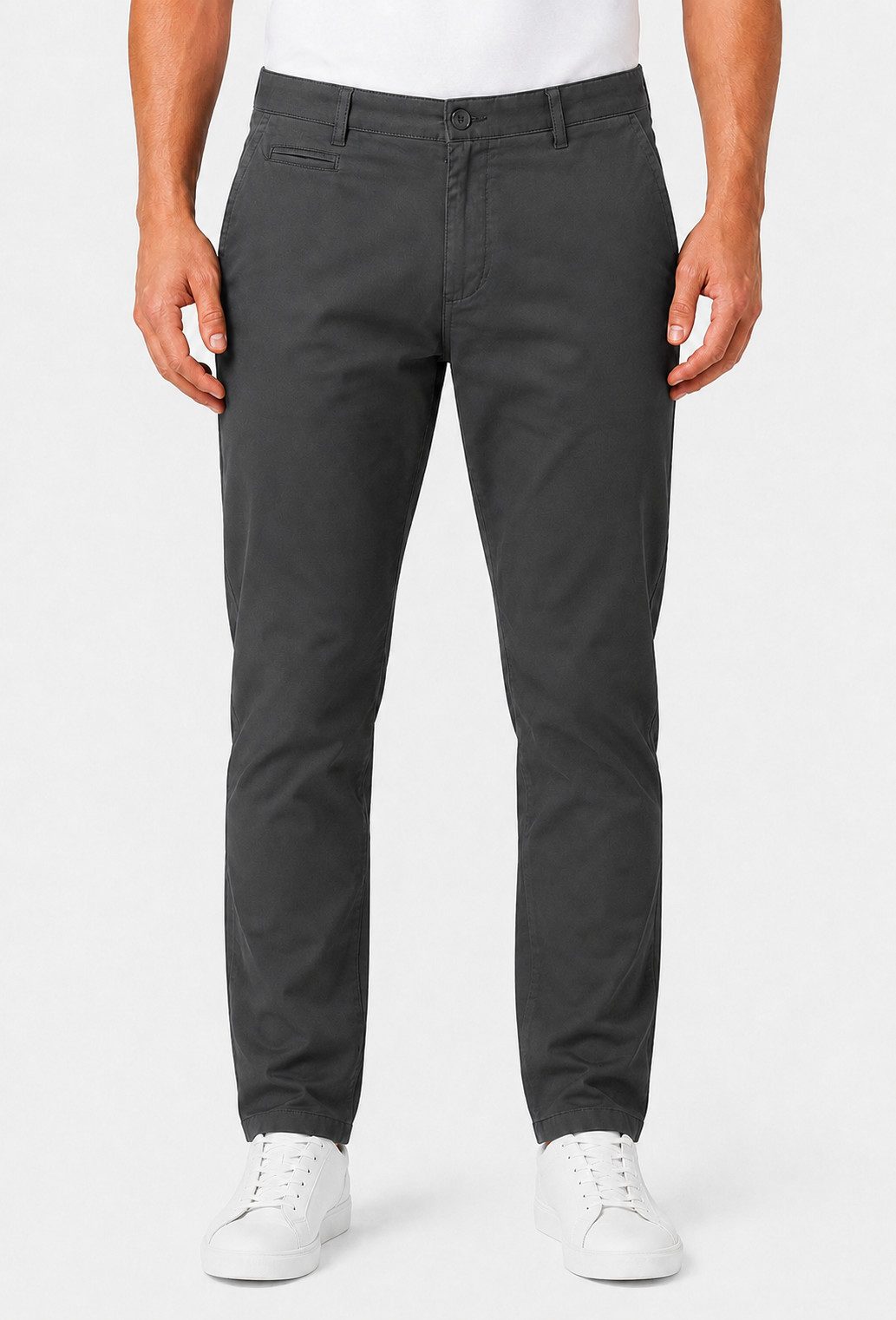 D'MARO Chinohose Herren, Chino Hosen Herren mit Stretch, Modern Fit Hose abgesteppte Kante