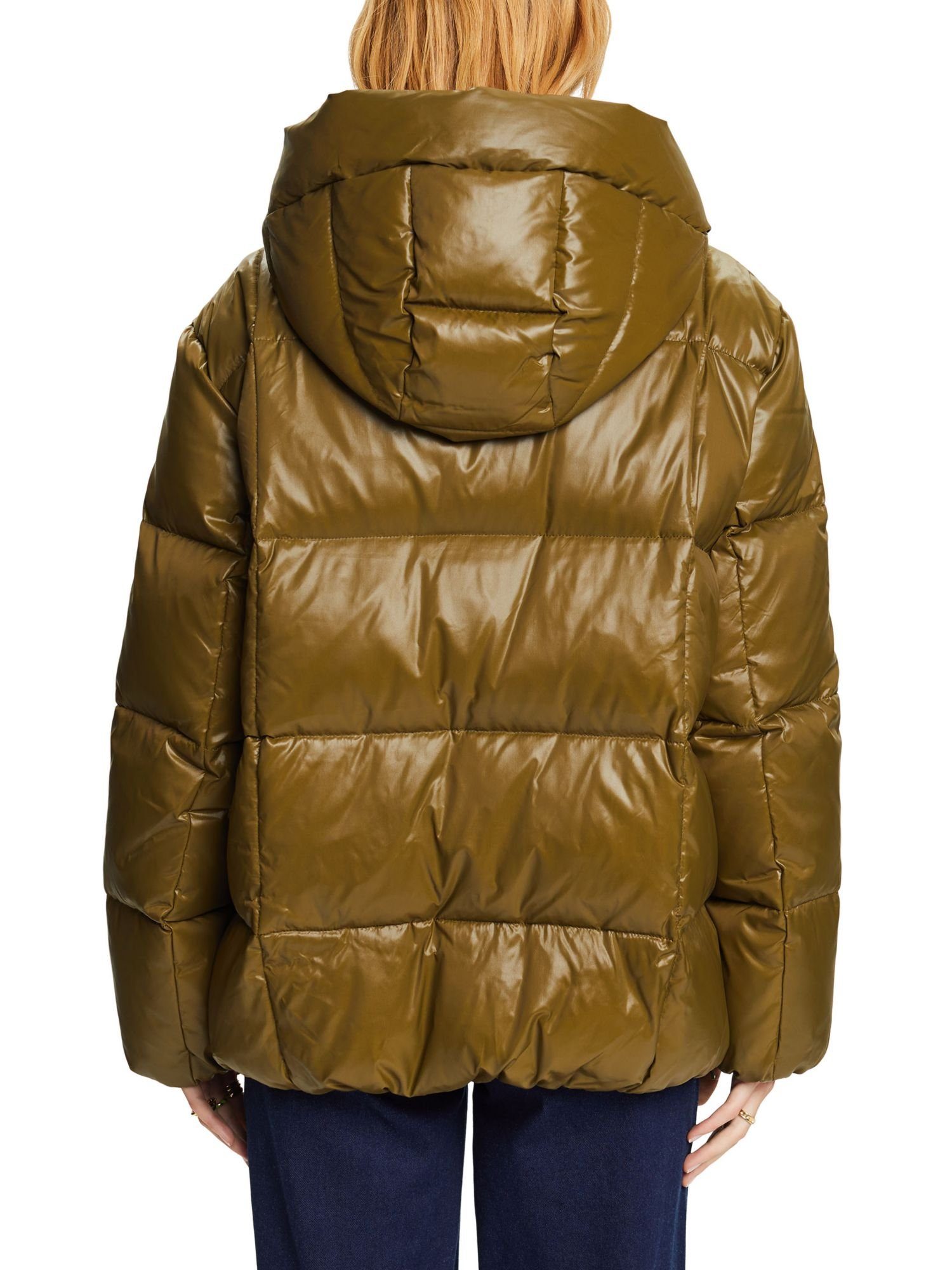 mit KHAKI Recycelt: Pufferjacke Esprit DARK Daunen Winterjacke