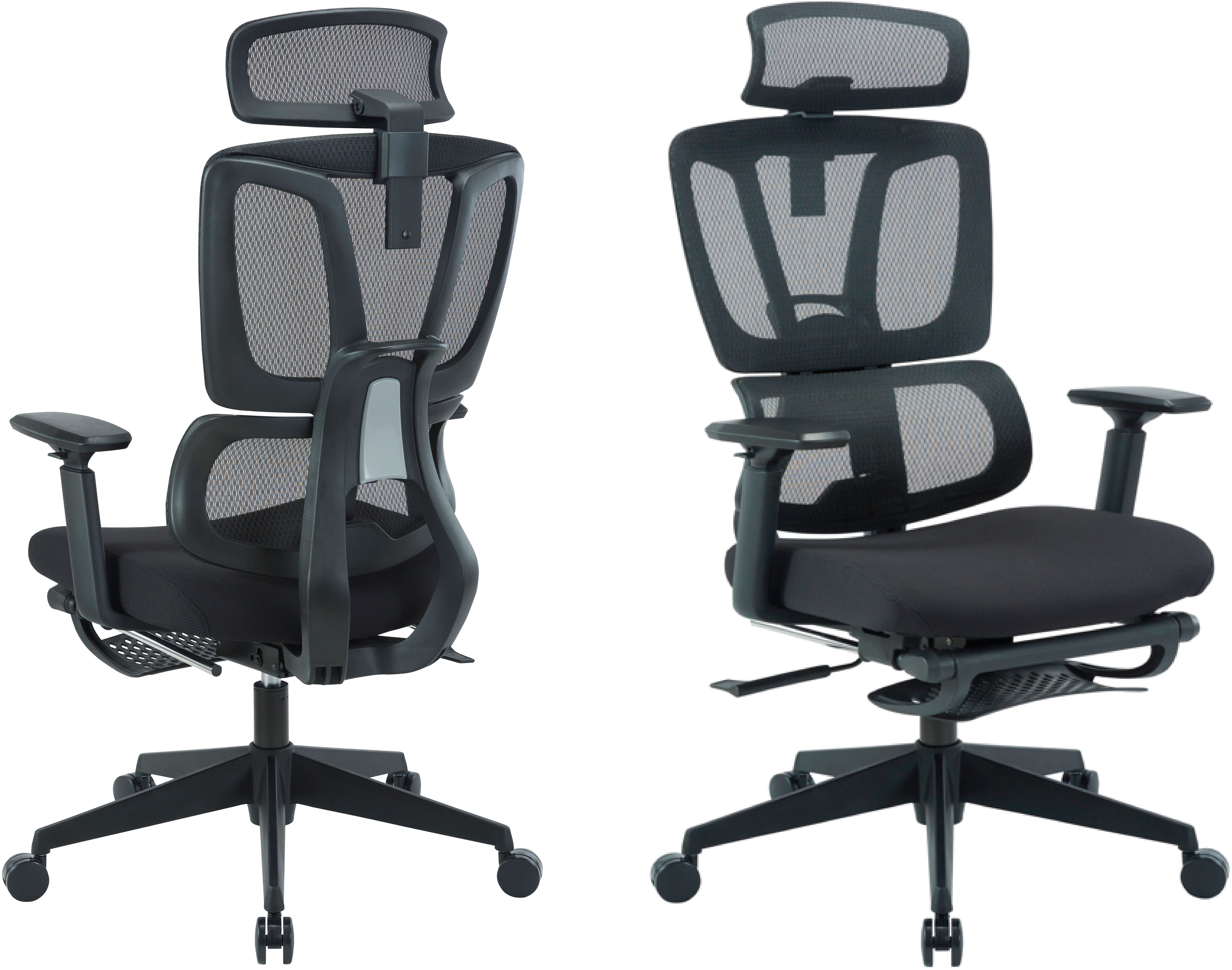 Places of Style Bürostuhl ZELLINA, mit Lordosenstütze, atmungsaktiver Sitz, ausziehbares Fussteil