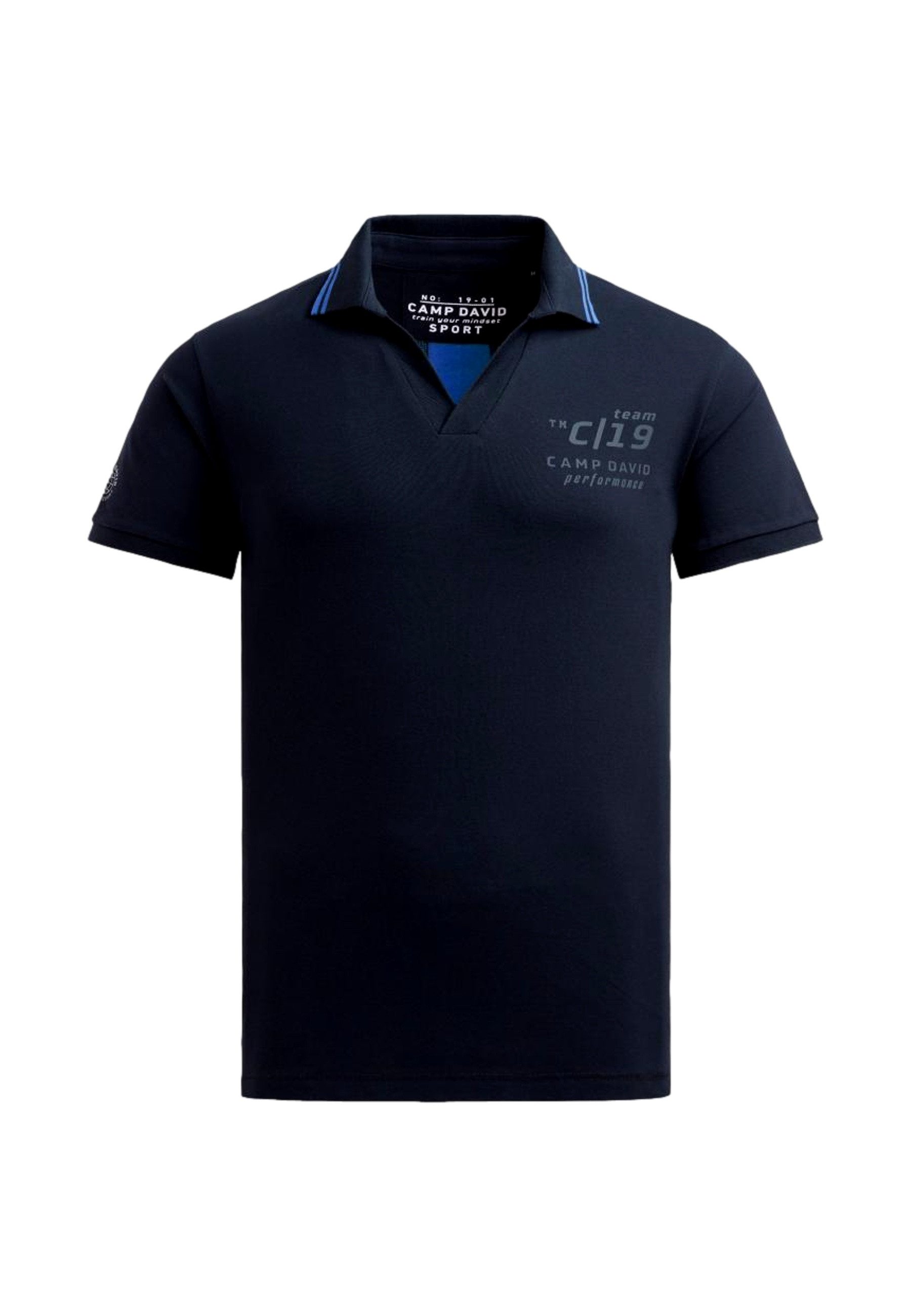 CAMP DAVID Poloshirt Poloshirt Game.Set.Match Kurzarmshirt mit (1-tlg., 1)