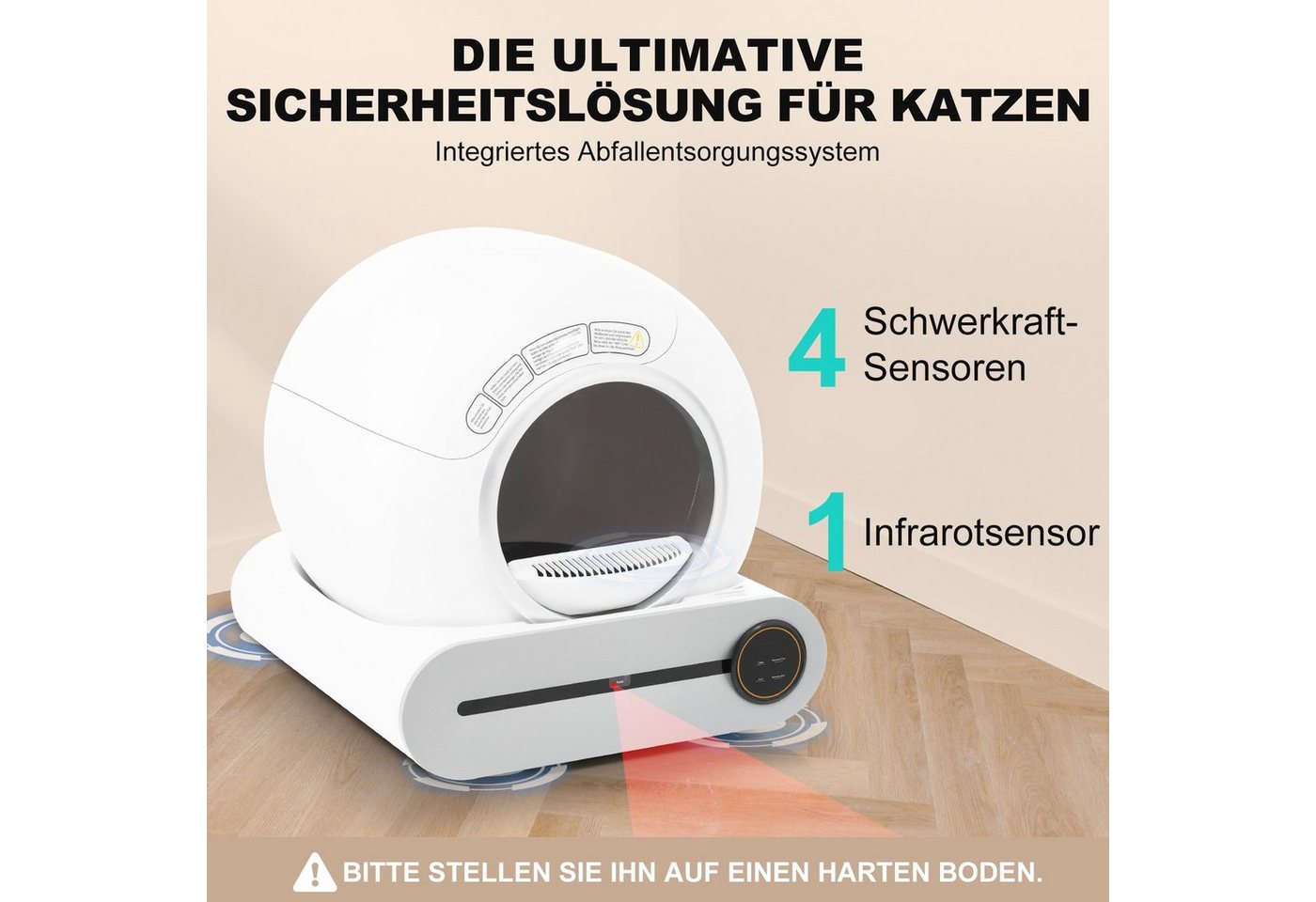 Thumbnail - Merax Katzentoilette Selbstreinigende Katzenklo Automatisch, Geruchsbeseitigung, mit APP-Kontrolle & 65L+9L Große Kapazi...