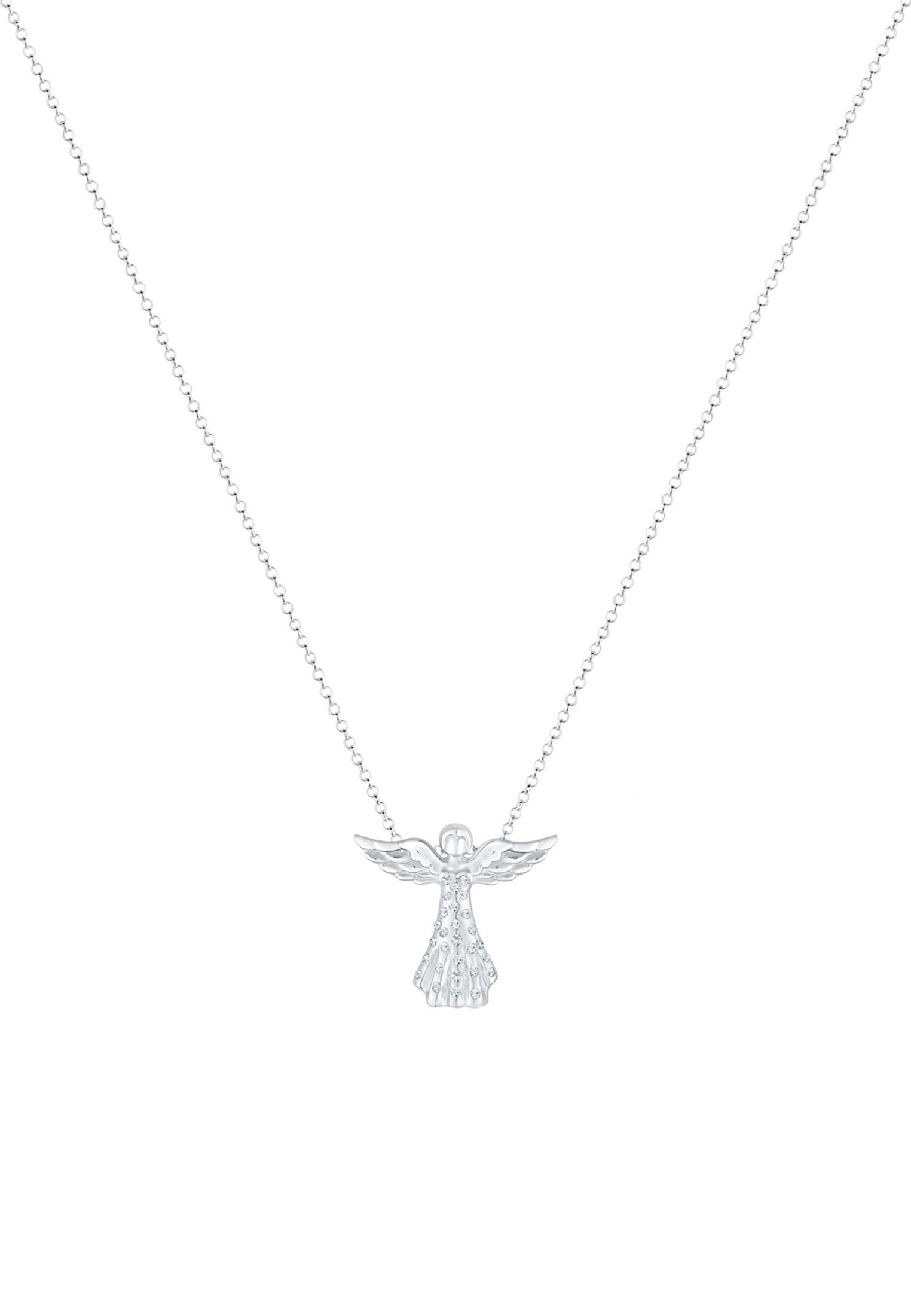 Elli Kette mit Anhänger Engel Glas Kristalle Weiß 925 Sterling Silber, Enge günstig online kaufen