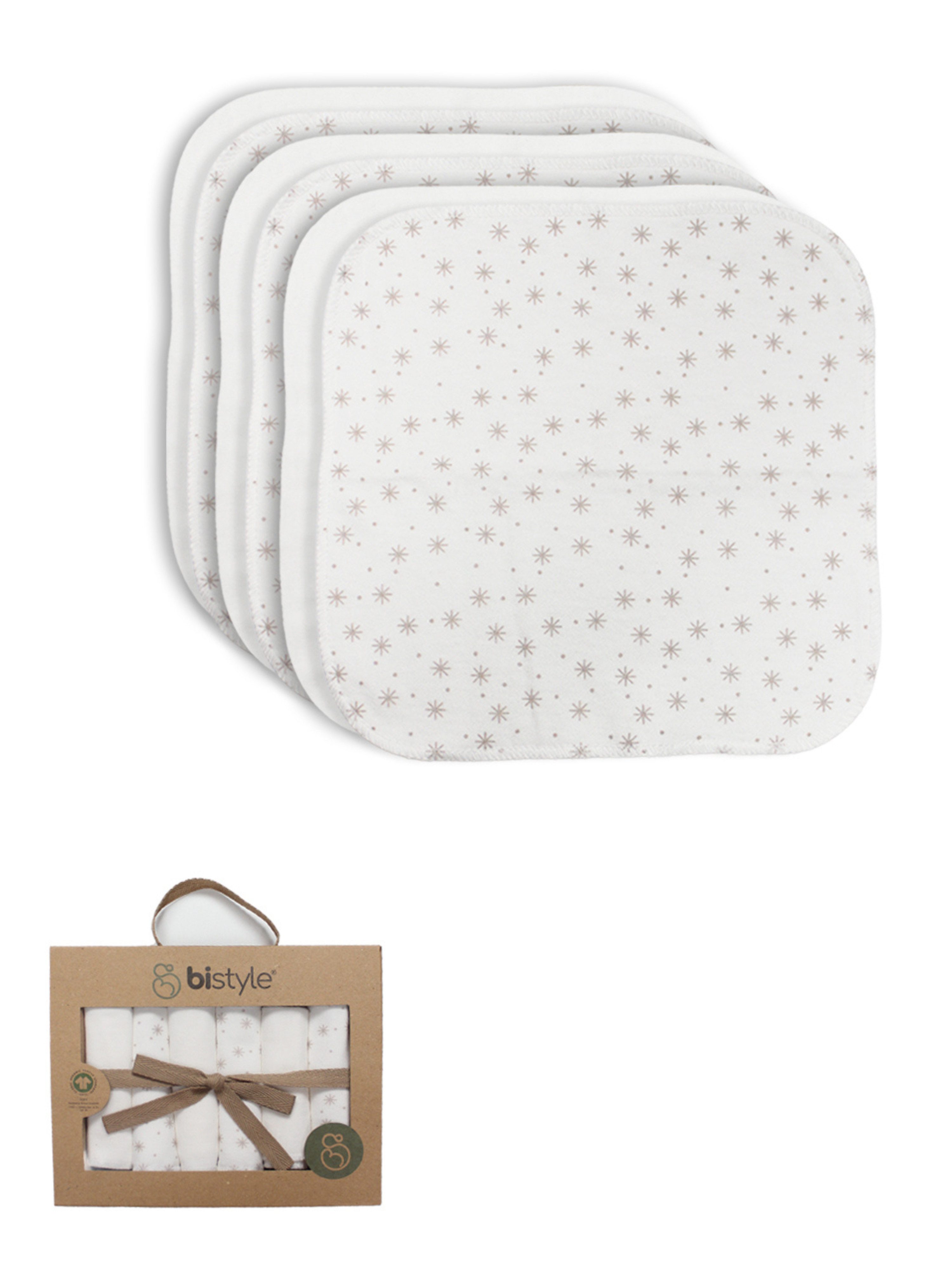 bistyle Spucktuch Spucktücher für Babys 20x20 aus Bio-Baumwolle, (Set, 6-tlg., 6er Pack), Basic