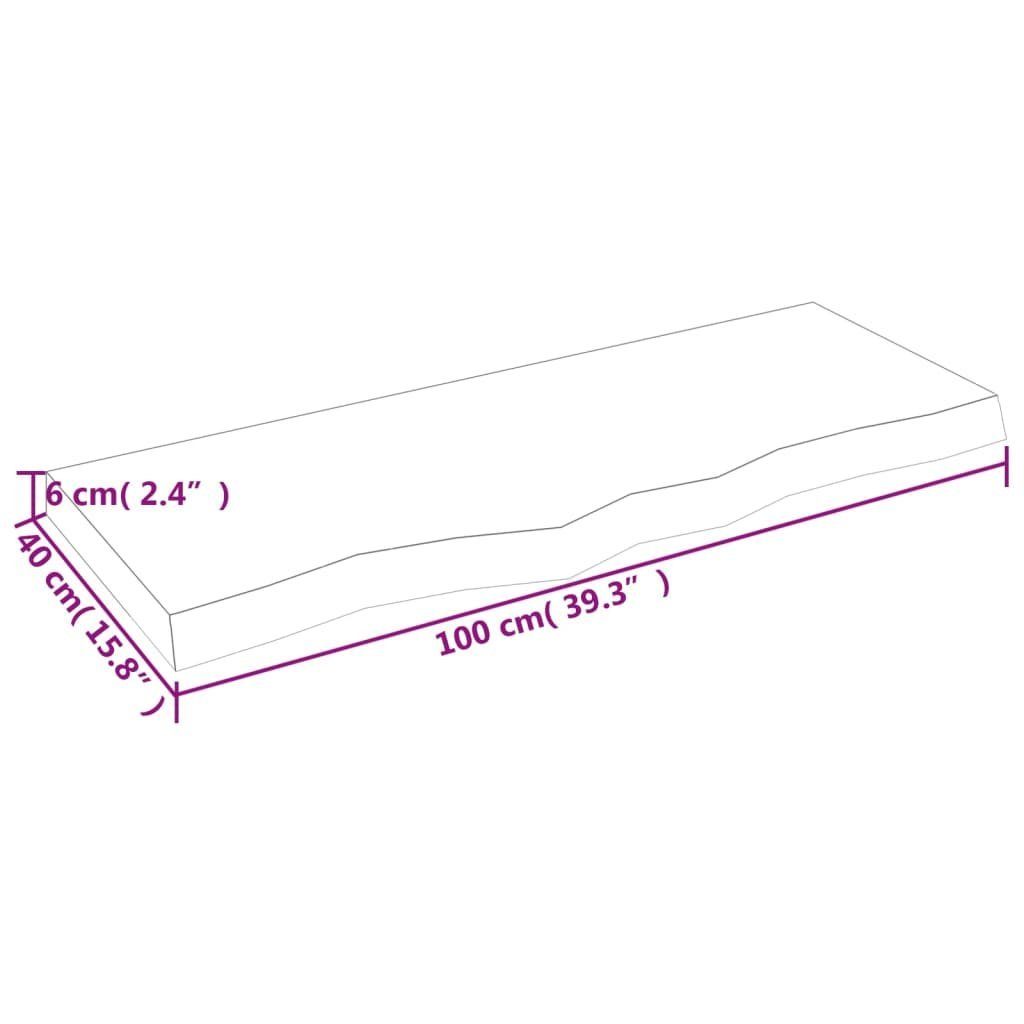 Wandregal cm furnicato 100x40x(2-6) Unbehandelt Eiche Massivholz