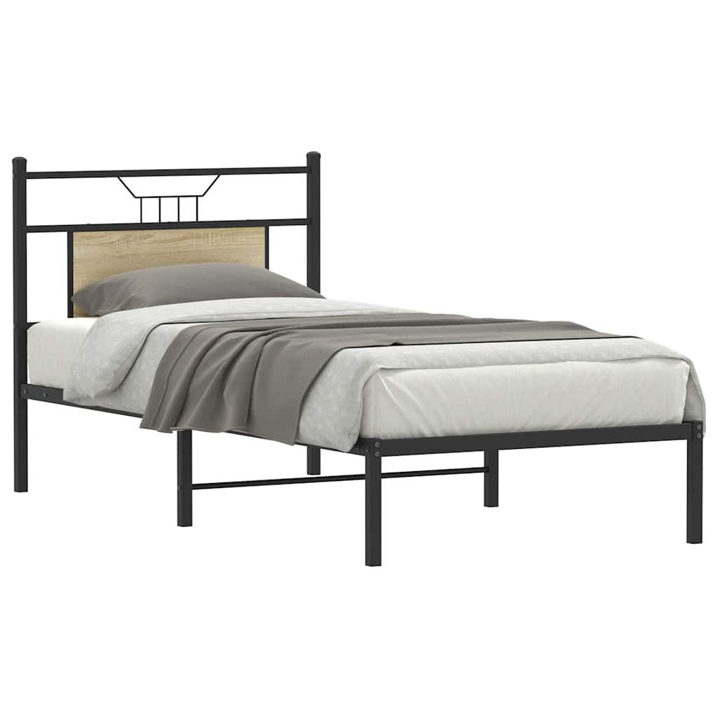 vidaXL Bett Bettgestell ohne Matratze Sonoma-Eiche günstig online kaufen