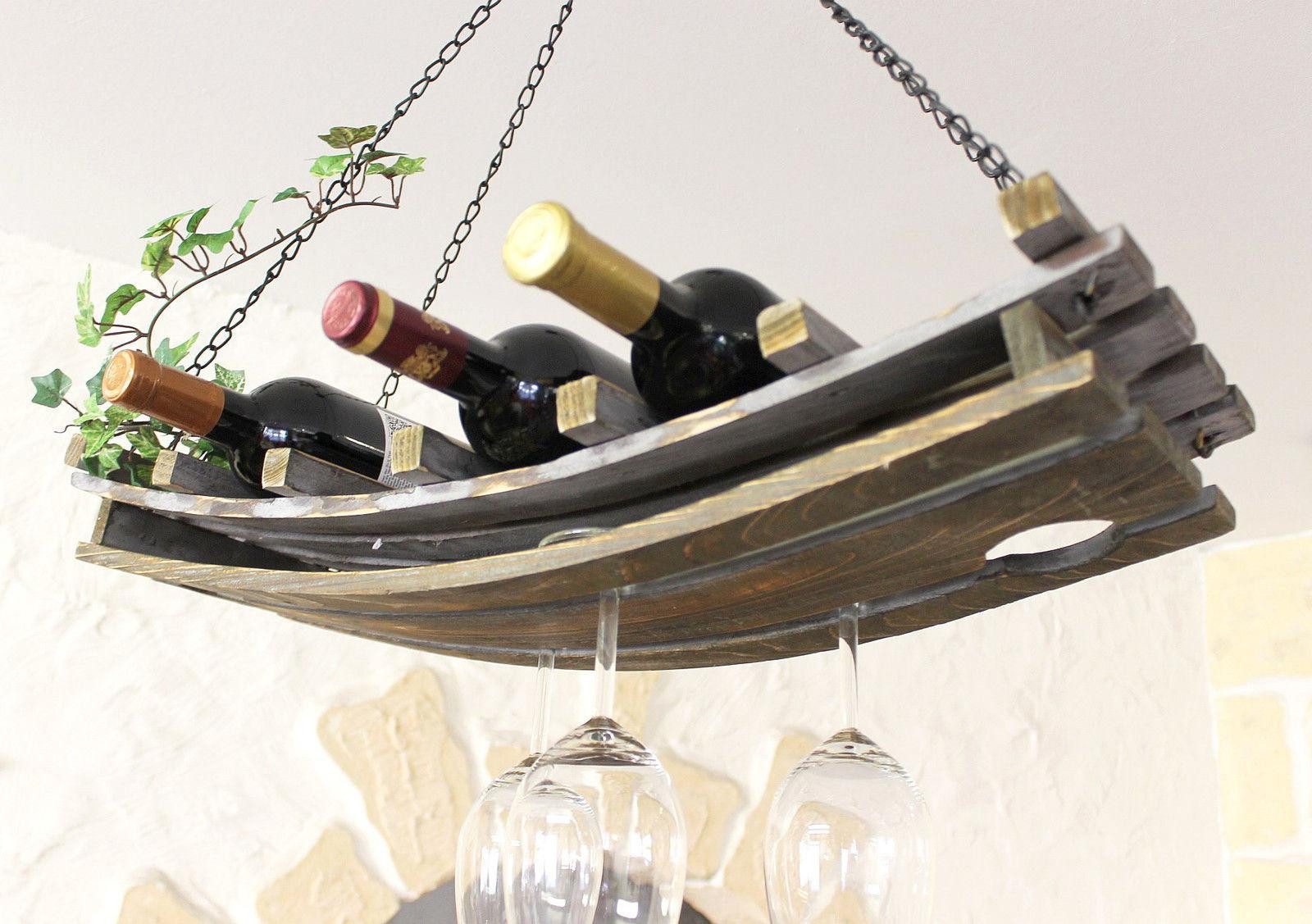 DanDiBo Weinregal 5089 Deckenregal aus Holz 65 cm Hängeregal Flaschenhalter günstig online kaufen