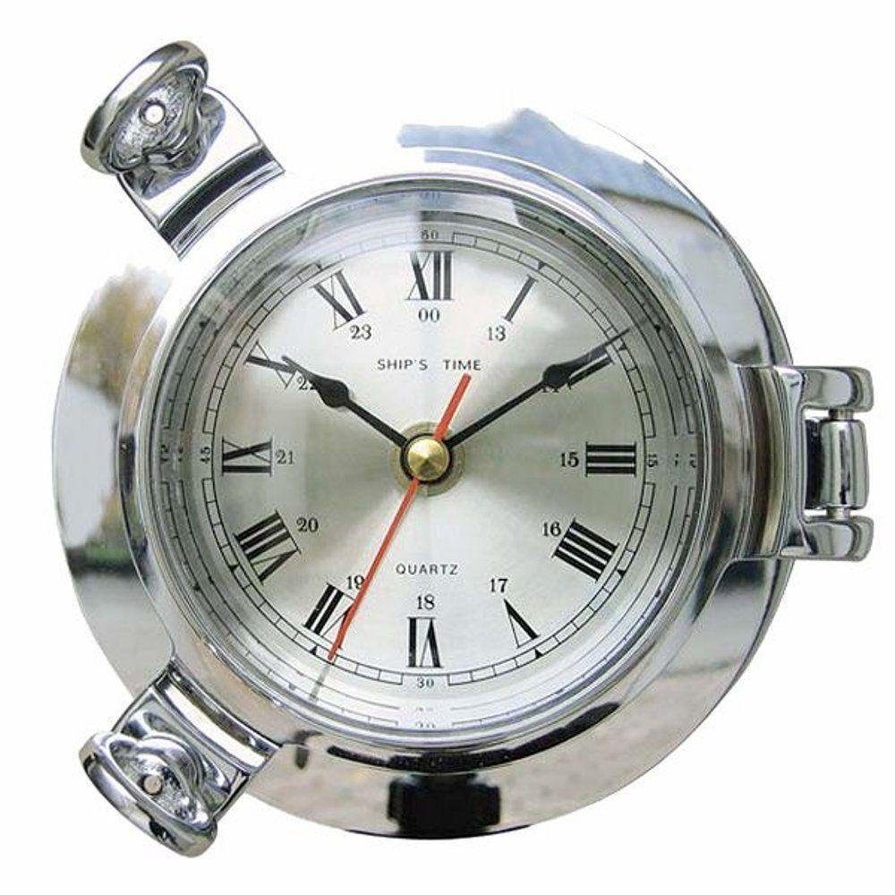 Linoows Uhr Wanduhr im Bullauge, cm Marine Uhr 14 vernickelte