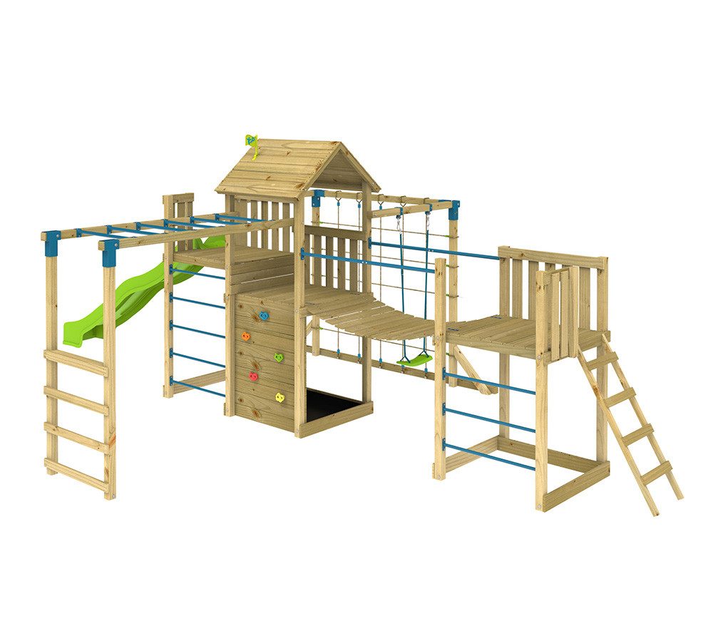 TP Toys Spielhaus Wolkenkratzer, Spielturm mit Rutsche, Schaukel und Klettergerüst, LxBxH 440x760x270cm