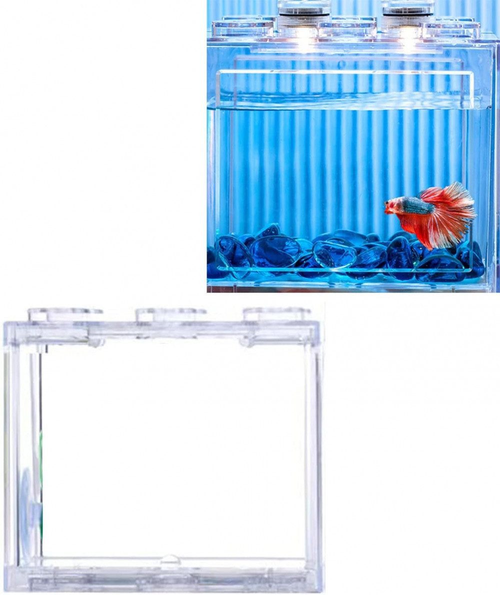 Gontence Aquarium Fish Tank Mini, Hochtransparenter Bausteinzylinder