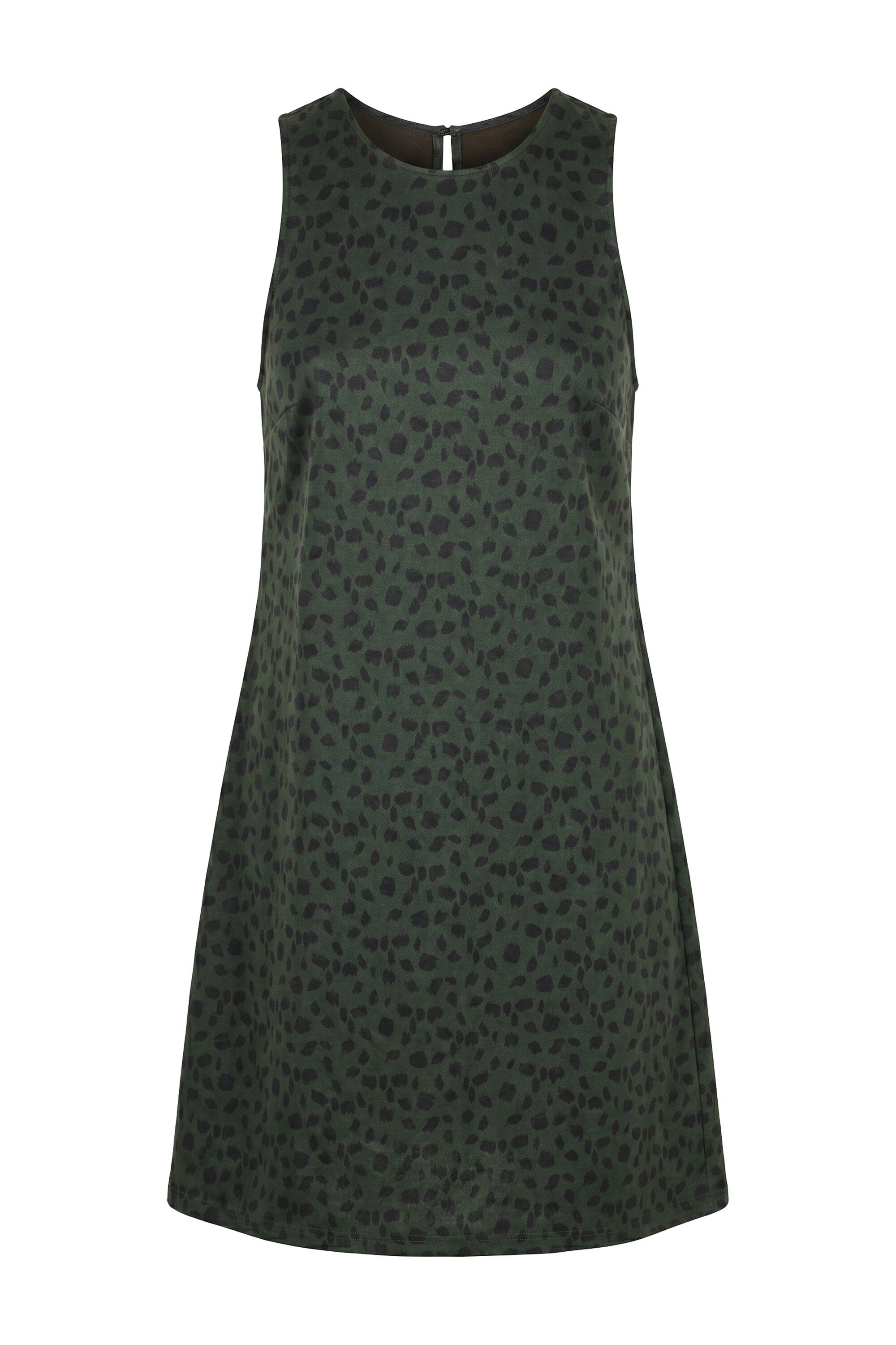 Studio Untold Minikleid Suedekleid ärmellose A-Linie Alloverpint – Bild 2 von 4