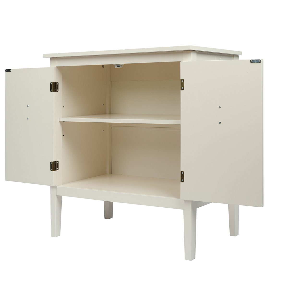 Kommode, Sideboard mit 2 Türen, 2 Fächer und Verstellbare Ablage, 80x40x80cm