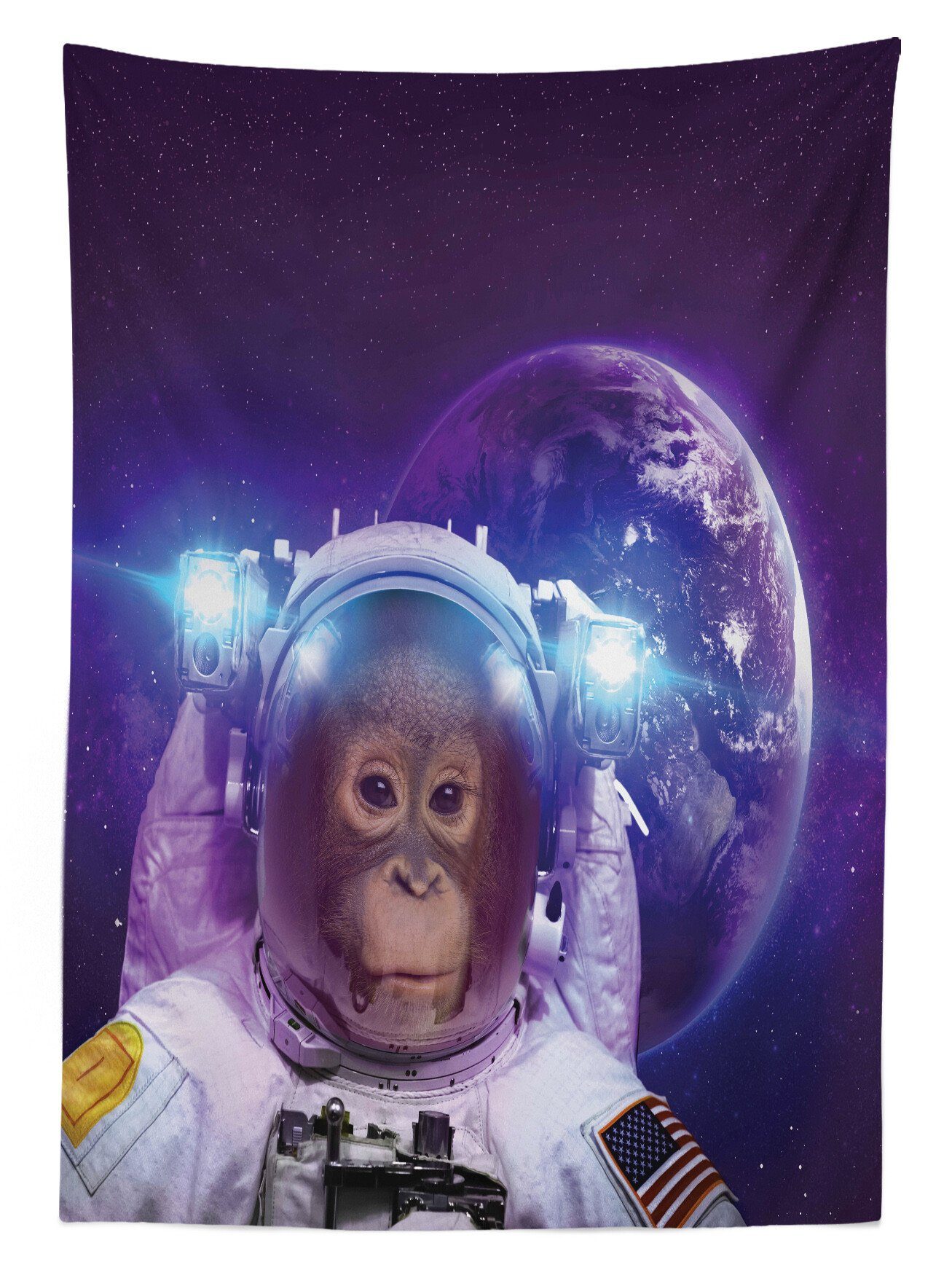 Abakuhaus Tischdecke Farbfest geeignet Affe den Astrounaut Außen Bereich Farben, Weltraum Für Waschbar Klare