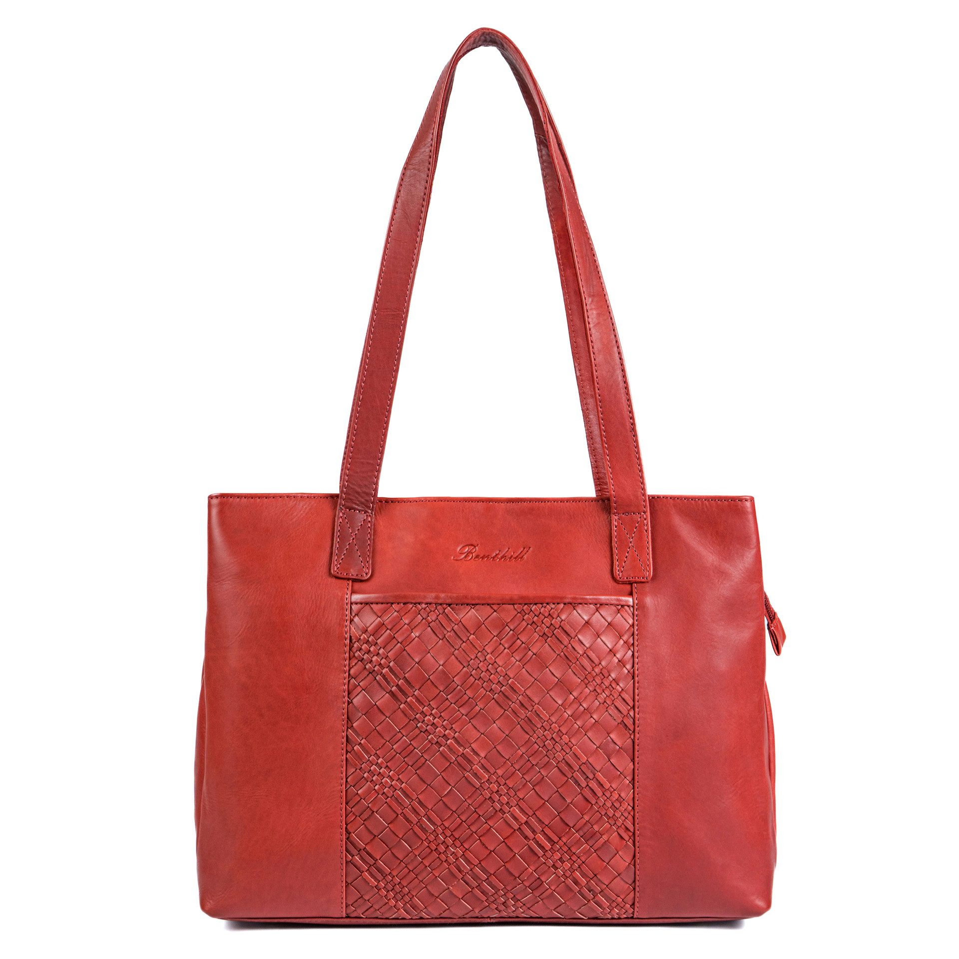 Benthill Henkeltasche Damen Echt Leder Handtasche Groß Vintage Umhängetasche Vintage Shopper, Reißverschlussfach