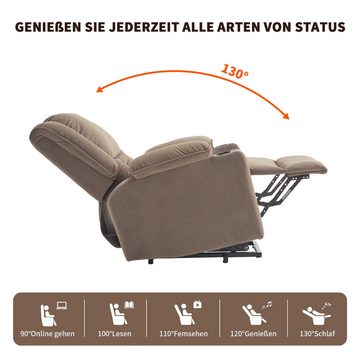 BlingBin TV-Sessel Elektrischer Massagesessel Relaxsessel (1-St., Massagesessel mit Liegefunktion, 2 Getränkehaltern, Massagefunktion), Technisches Vlies, Heizfunktion, Fernbedienung, Aufstehhilfe