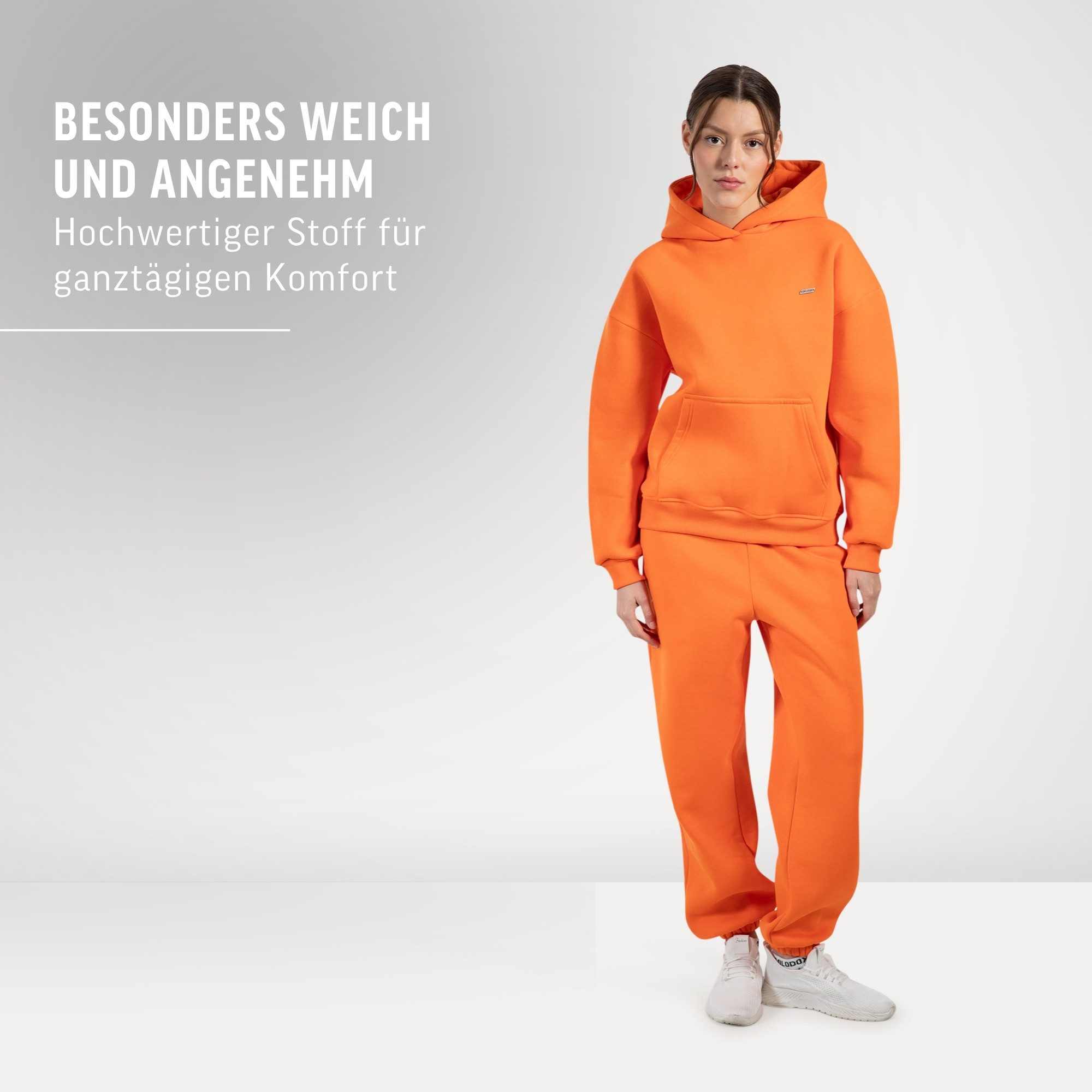 Smilodox Jogginghose Lyanna, Regular Fit Sweathose mit Kordelzug am Bund, Metallabel angenehmes Material Bündchen an Beinabschlüssen Sport Alltag Fitness