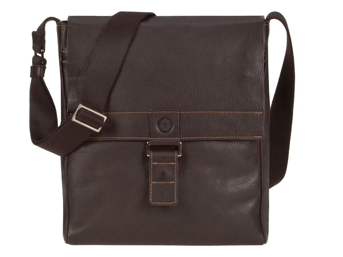 Ledertasche, Rindleder GranadaG, süddeutsches Sonnenleder Umhängetasche Messenger Bag, mocca