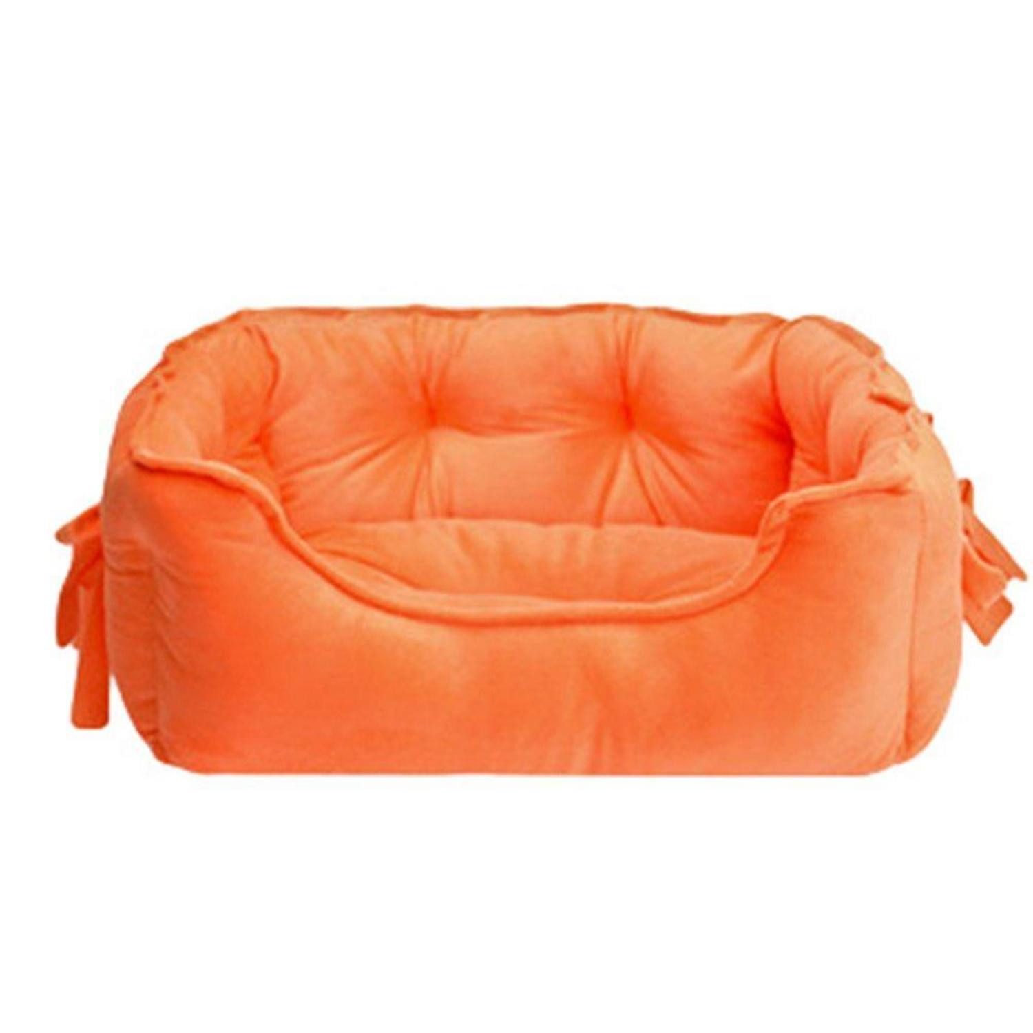 LuxusKollektion Hundebett Hundebett Rechteckig Weich Anti-Rutsch Orange S
