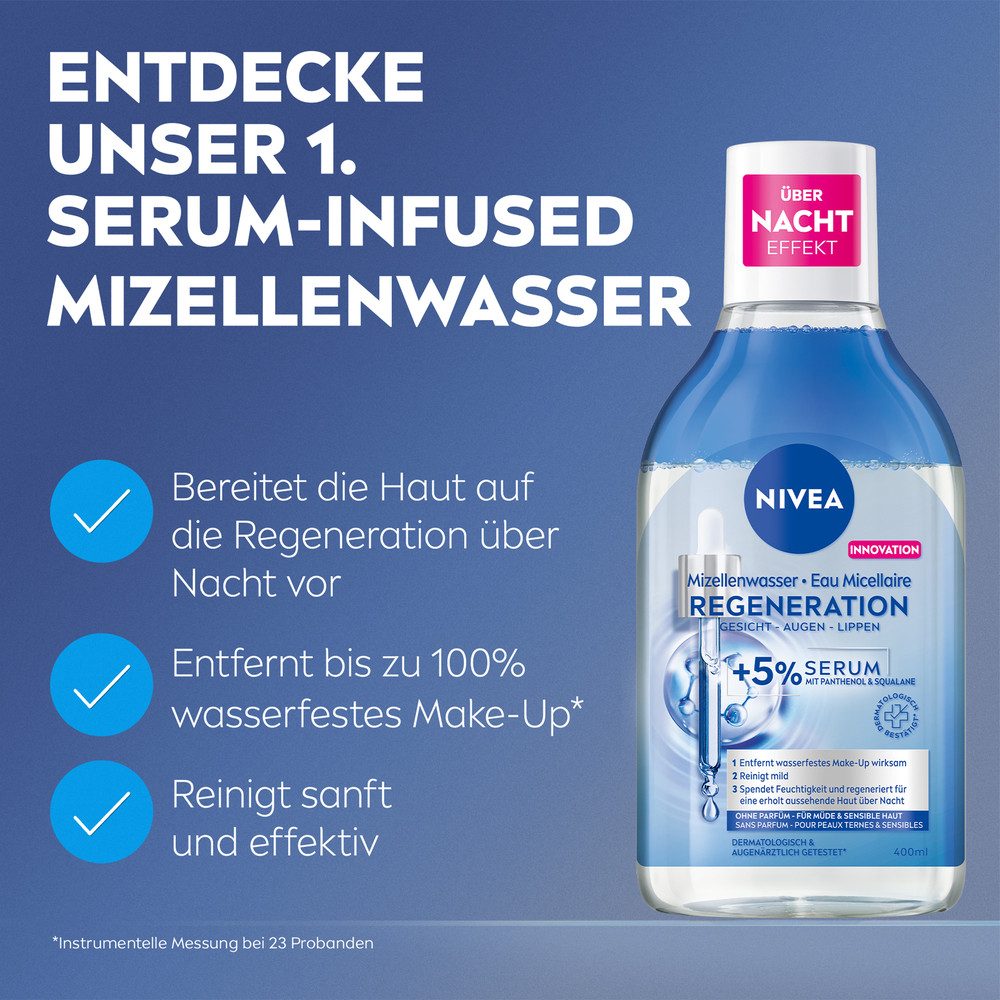 Nivea Gesichtspflege Skin Glow Mizellenwasser 400ml + Regeneration 400ml, 2-tlg., Reinigt sanft und hinterlässt keine fettigen Rückstände