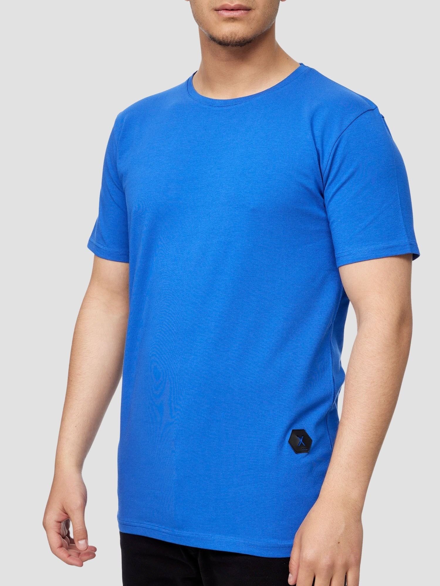 Kayna Kayna Männer T Royal T-Shirt T-Shirt (Shirt Shirt Kurzarmshirt Blau Polo John John 1-tlg) Freizeit Tee, für Casual Fitness Poloshirt Polo Tee Herren Tshirt